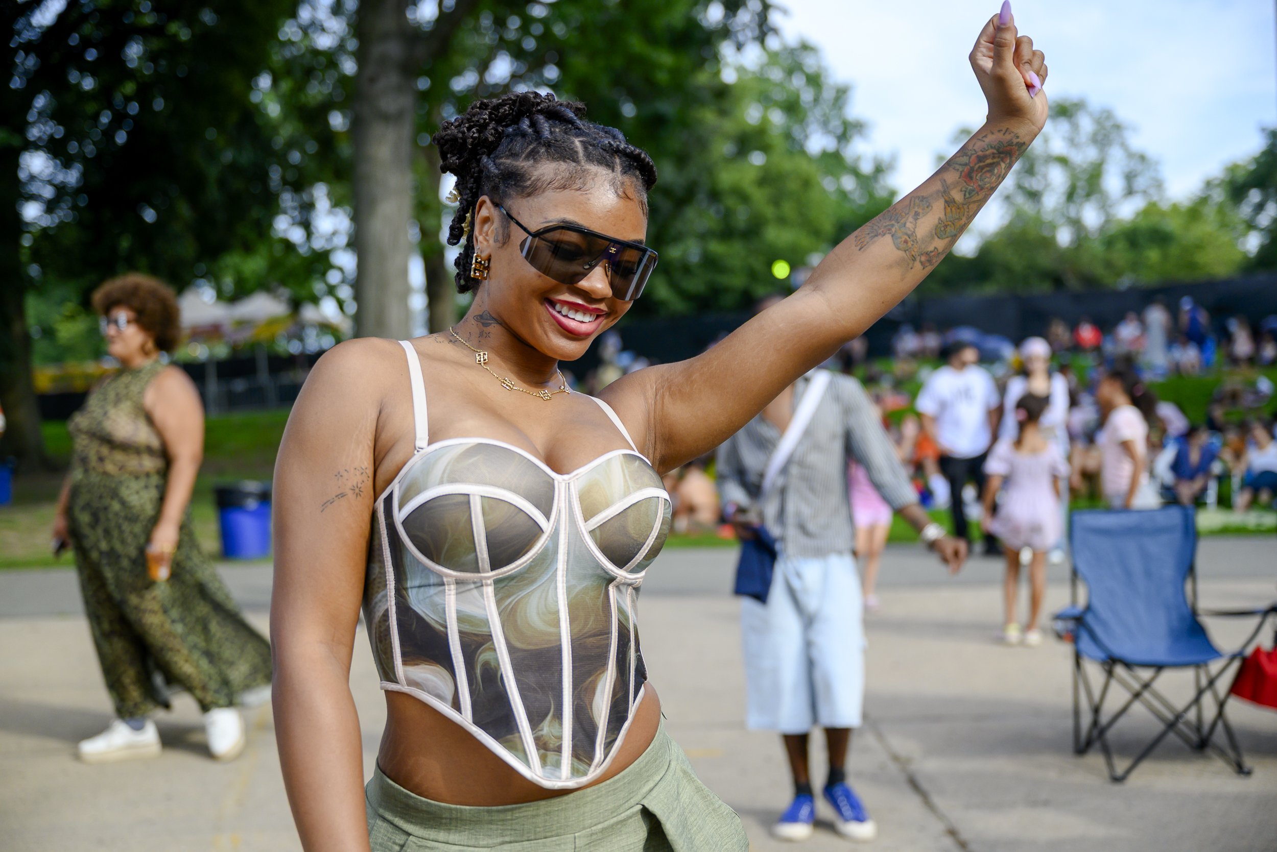 A woman dances during BRIC Celebrates Aaliyah: One in a Million