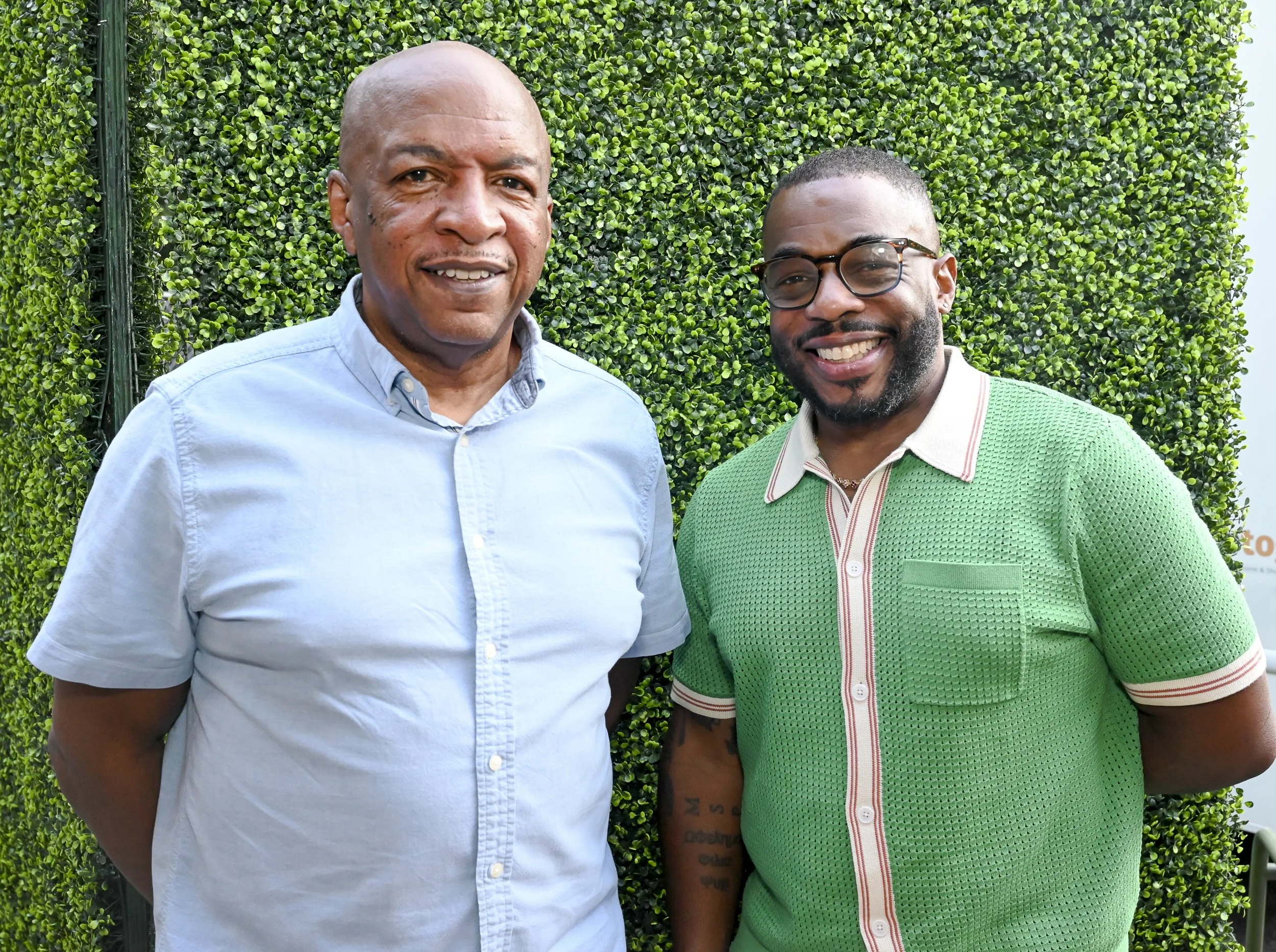 Ralph McDaniels (director, Video Music Box creator and host) with BRIC President Wes Jackson during BRIC Celebrates Aaliyah: One in a Million