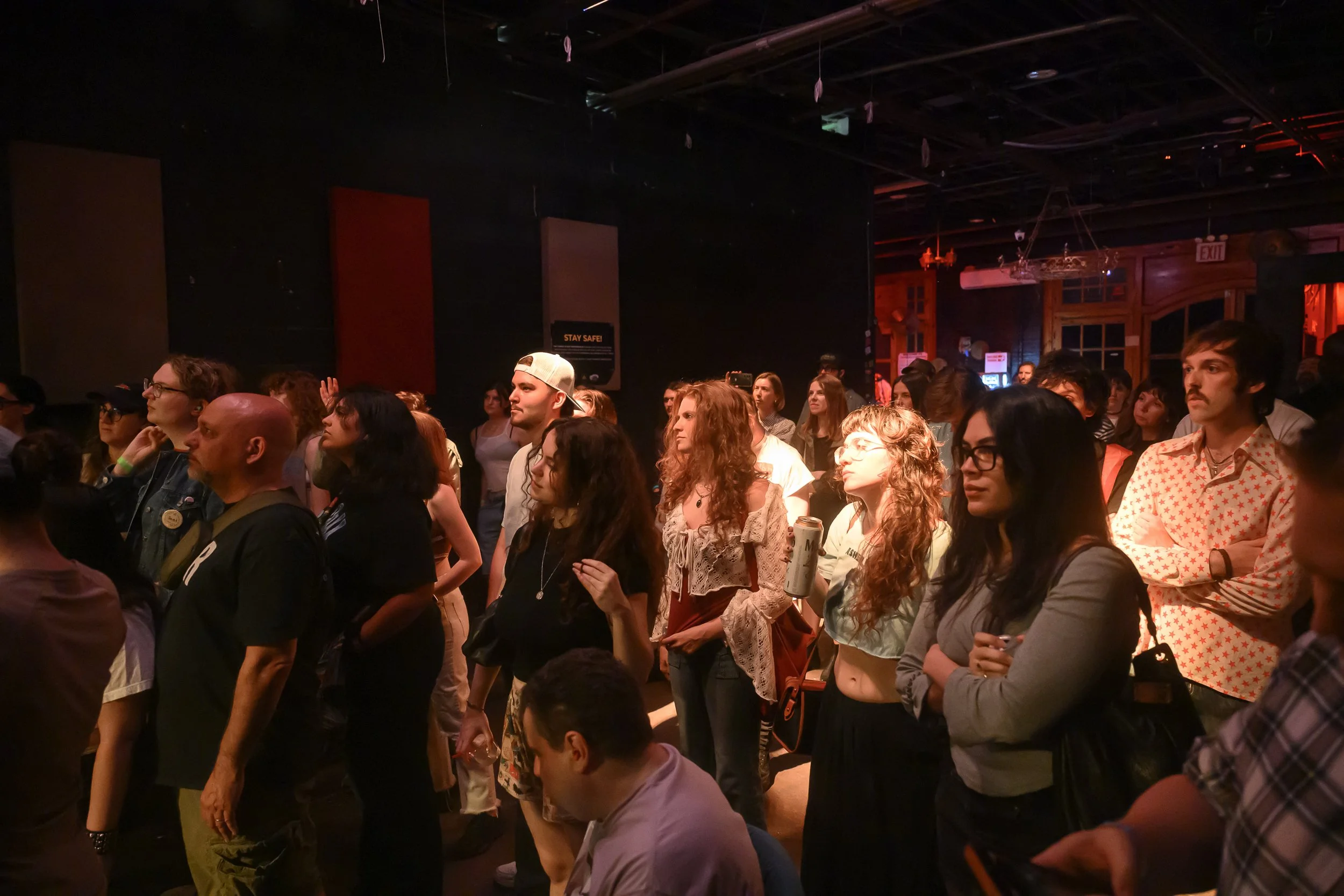 Audience during Lex Walton's Bazookafest set at The Wood Shop