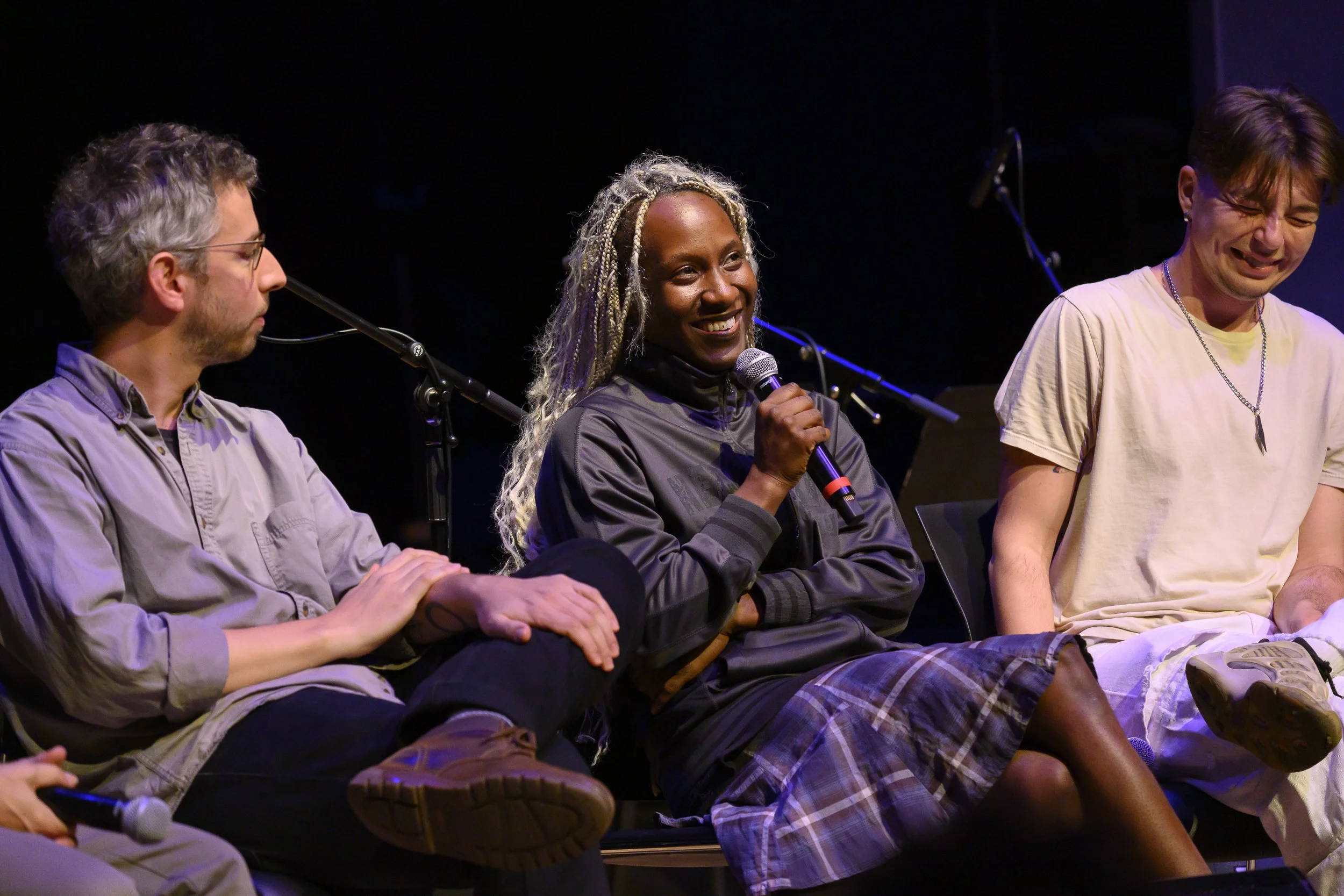 Carlos Hernandez, Yatta Zoker, and Neon Mashurov during Silent Barn panel on Thursday, October 1, 2026.