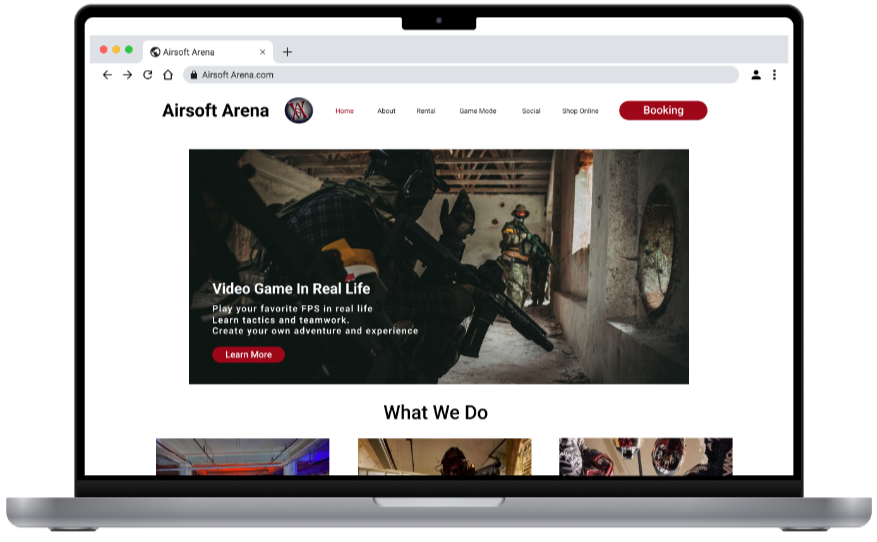 Airsoft Arena Website Redesign 
