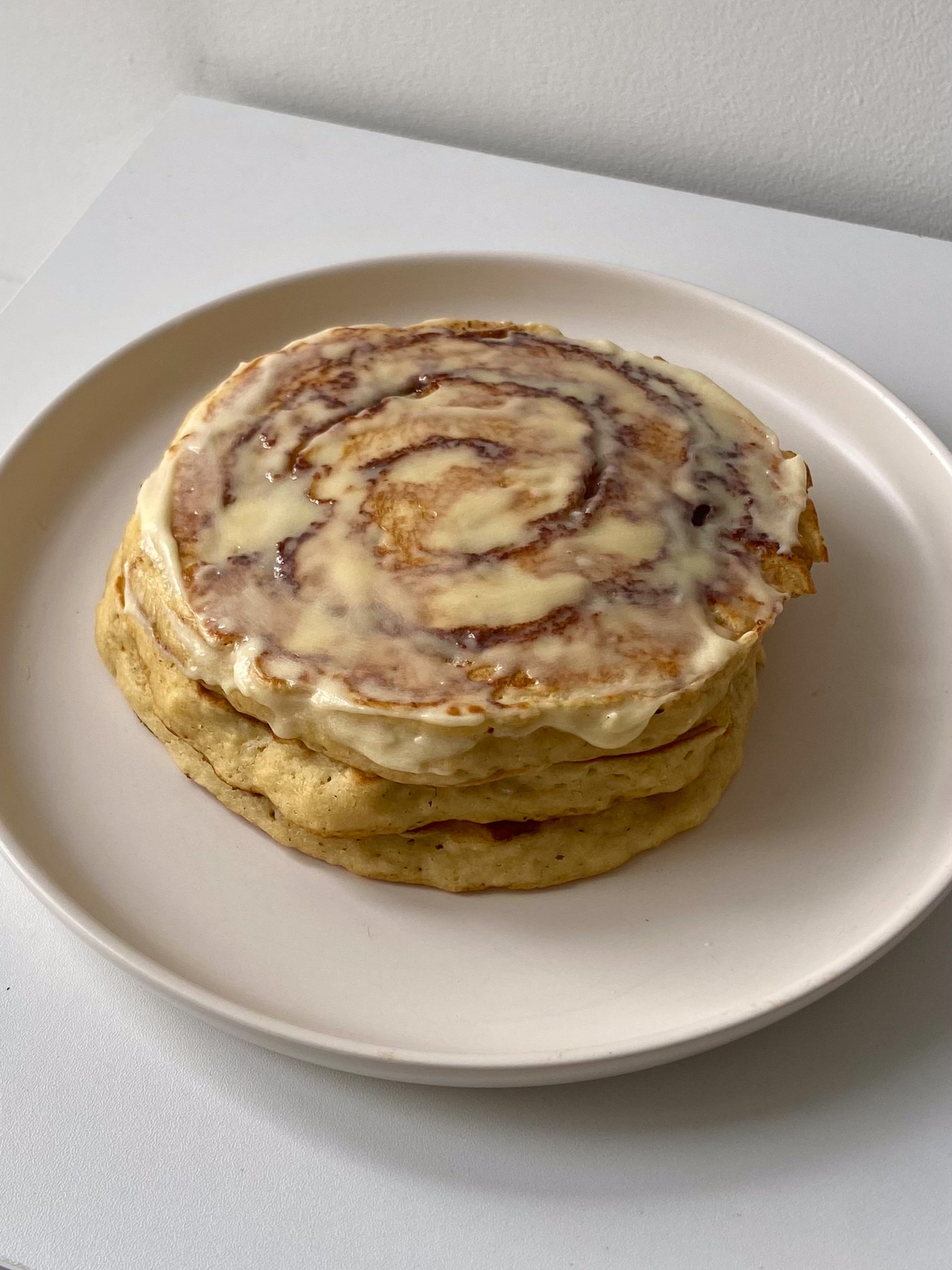 Single-Serve Cinnamon Roll Pancakes
