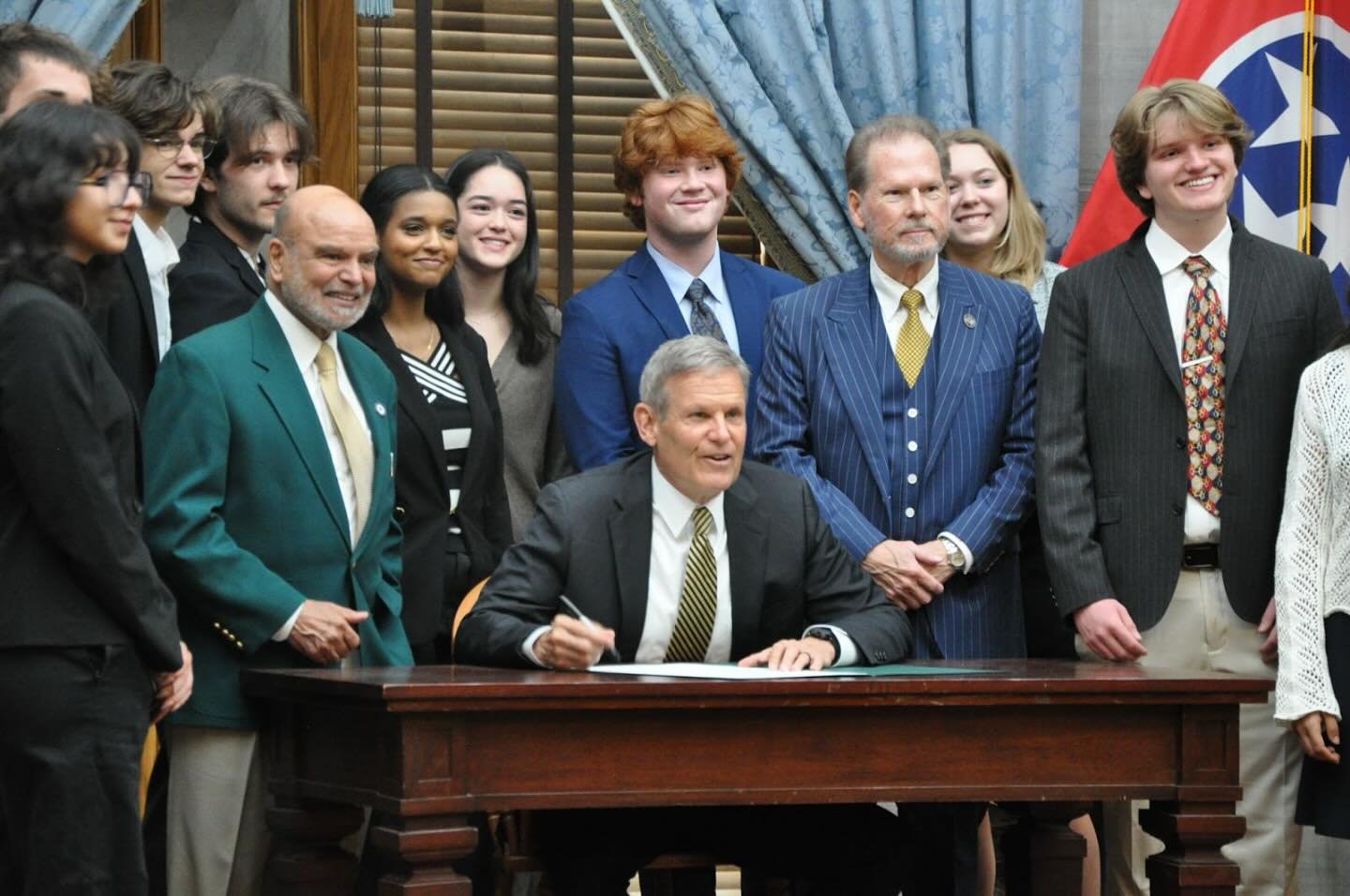 TLO Guest, Brendan West of Students for Education, worked hard to get this bill passed! Every school board across the state will now have a student serving as a nonvoting member. So proud of Brendan and his classmates who collaborated to pass this le