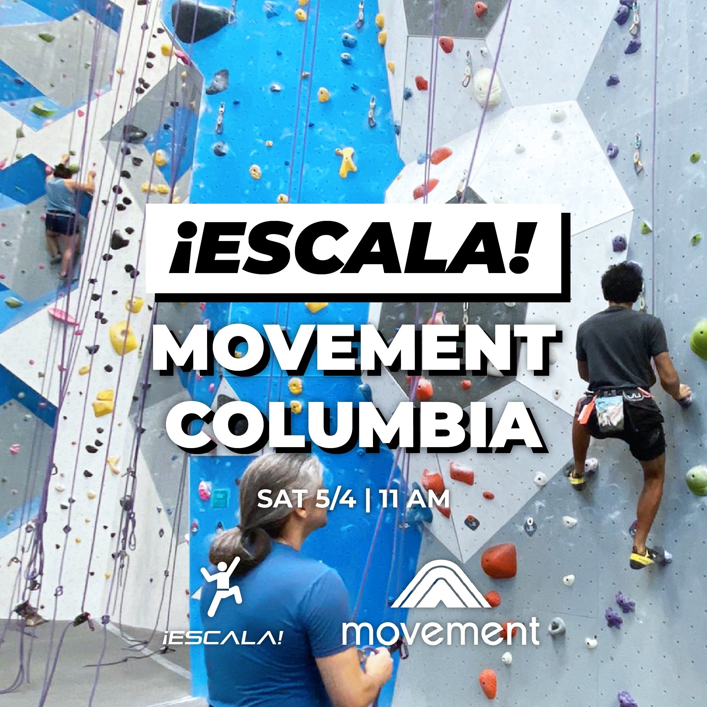 Join us for our monthly meetup at @movementgymsdmv Columbia este s&aacute;bado 4 de mayo a las 11 am!

Free for members and $15 day passes for non-members (gear rental included). RSVP at the link in bio 🔗 See you there!