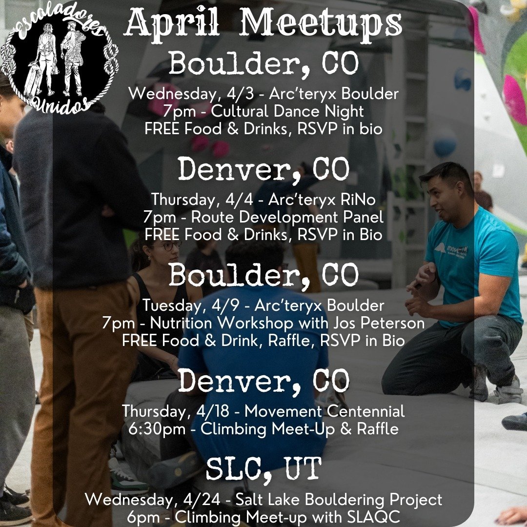 This is NOT an April Fools post! It looks like April is a big month for EU - dancing, panels, workshops, and of course climbing! 
❤️ &amp; save this post for all of this month's EU meetups!

Discounted day passes for anyone who mentions EU:
- All Arc