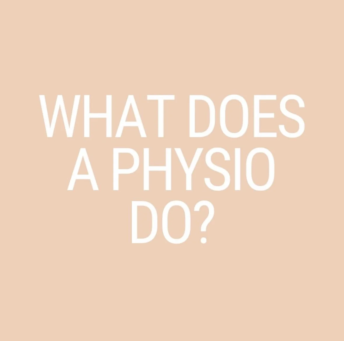 What Does A Physio Do?
