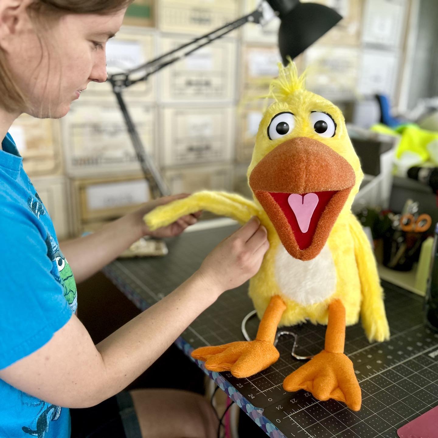 Dilly Duck is getting his final touches before he flys away to his new home! 🦆😊

#OneWay2 #duck #puppet #puppetry #puppetbuilder #puppetbuilding #creativearts #ministry #kidmin #resources
