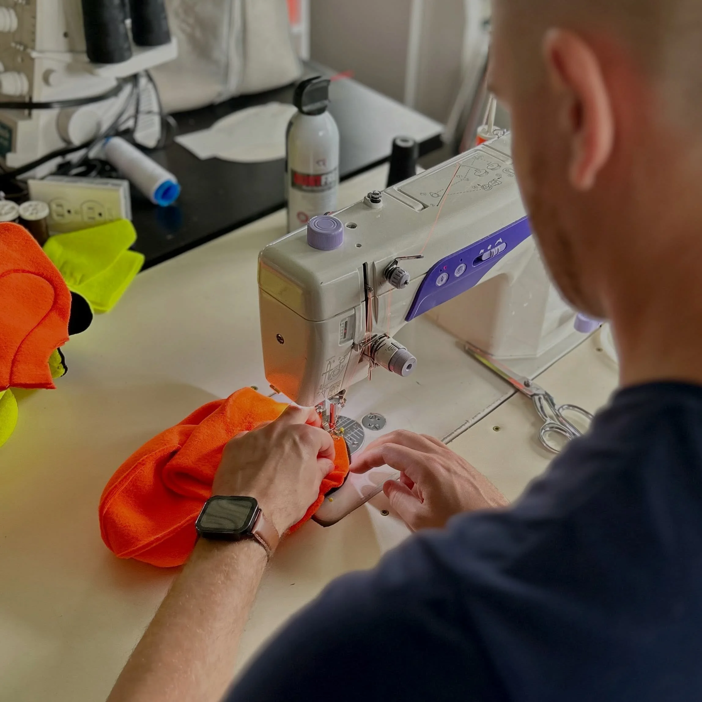 There are a few places you can find each of us quite often&hellip; at our work tables, behind a computer screen, in Kristofer&rsquo;s office, at Chick-fil-A&hellip; 😉 But most frequently, you&rsquo;ll find us sitting behind a sewing machine (shockin