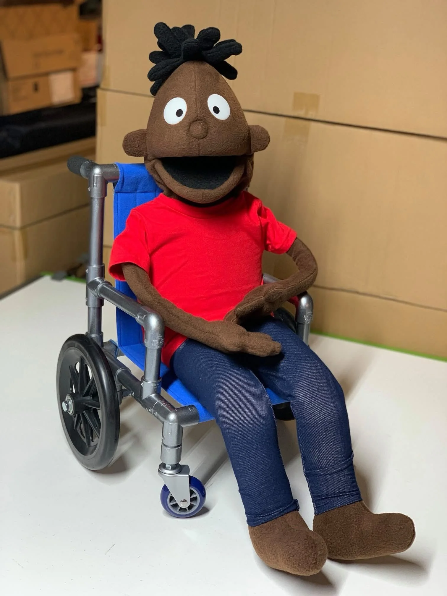 We love building puppets, but it&rsquo;s always a treat to create something a little different that still serves a purpose for a puppet!

This wheelchair was custom-built for a school to use with a puppet in their classroom. Such a fun and unique pro