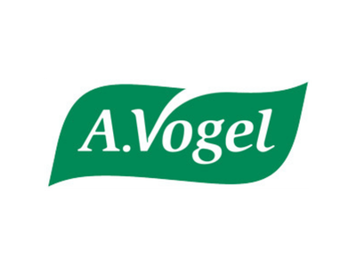 Grünes Logo mit weißen Schriftzug 'A. Vogel' auf schwarzem Hintergrund.