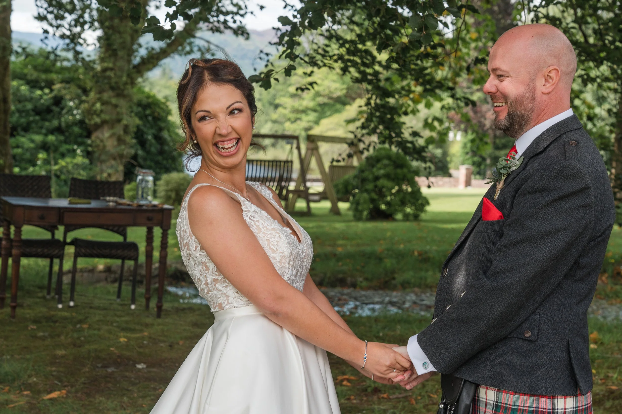 Outdoor wedding ceremony in the Trossachs, Scotland