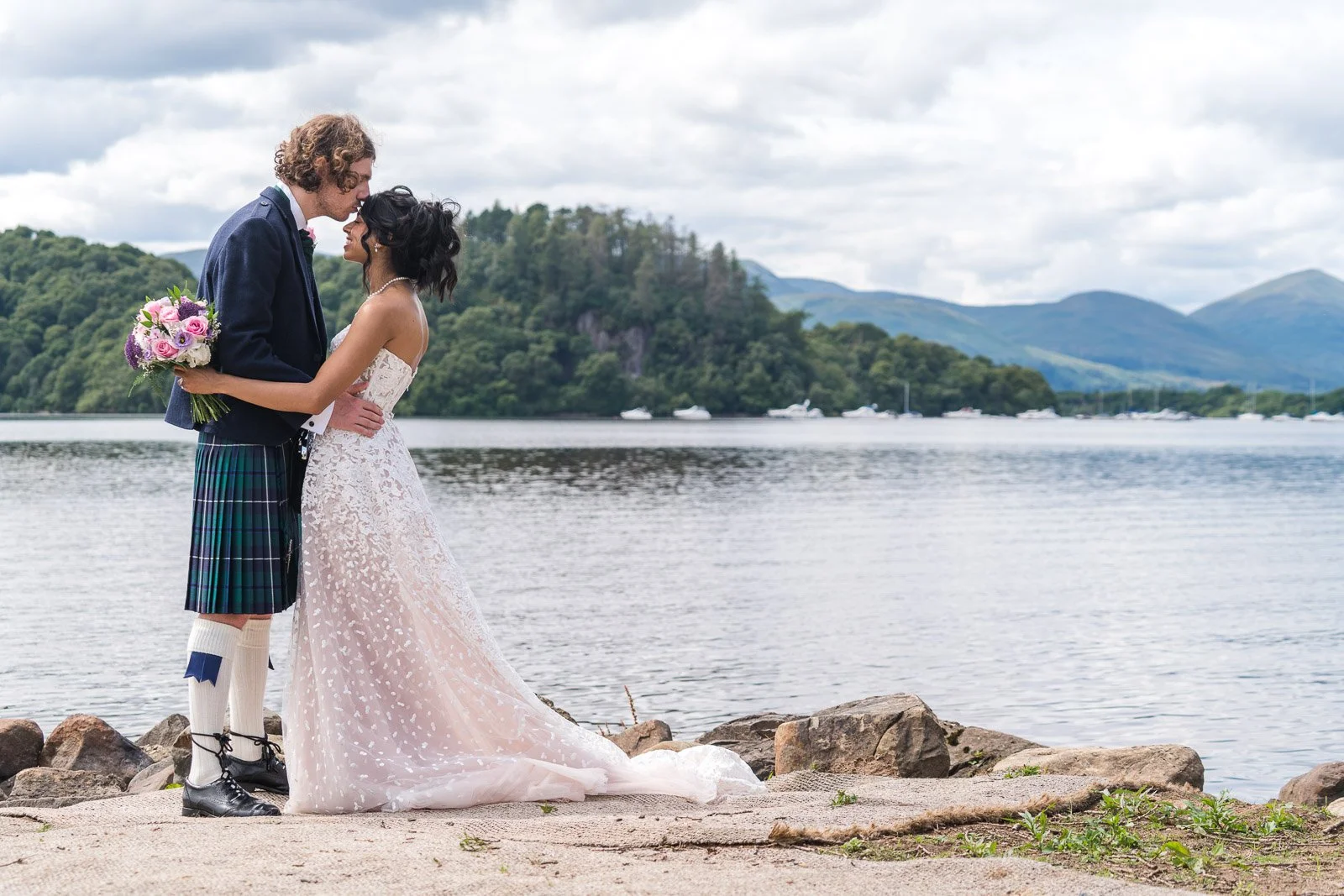 Balmaha wedding ceremony with Loch Lomond in the background