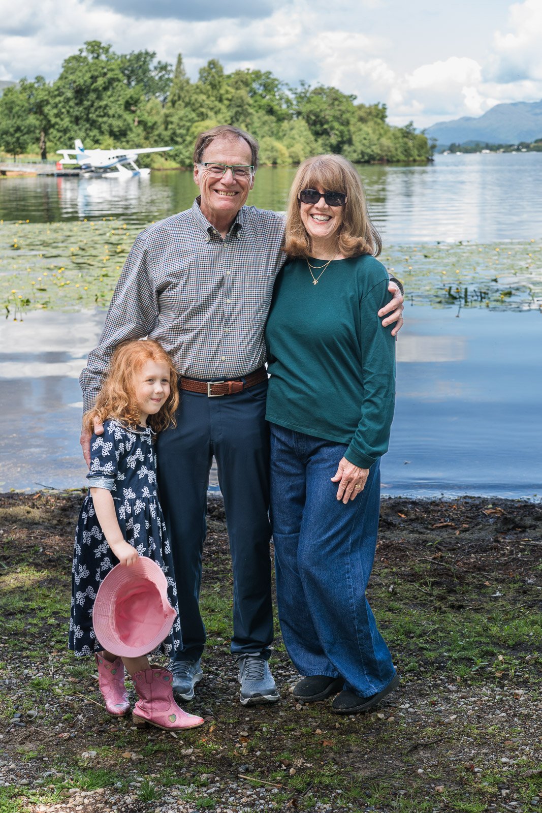 Family posing at Cameron House Hotel for photographs