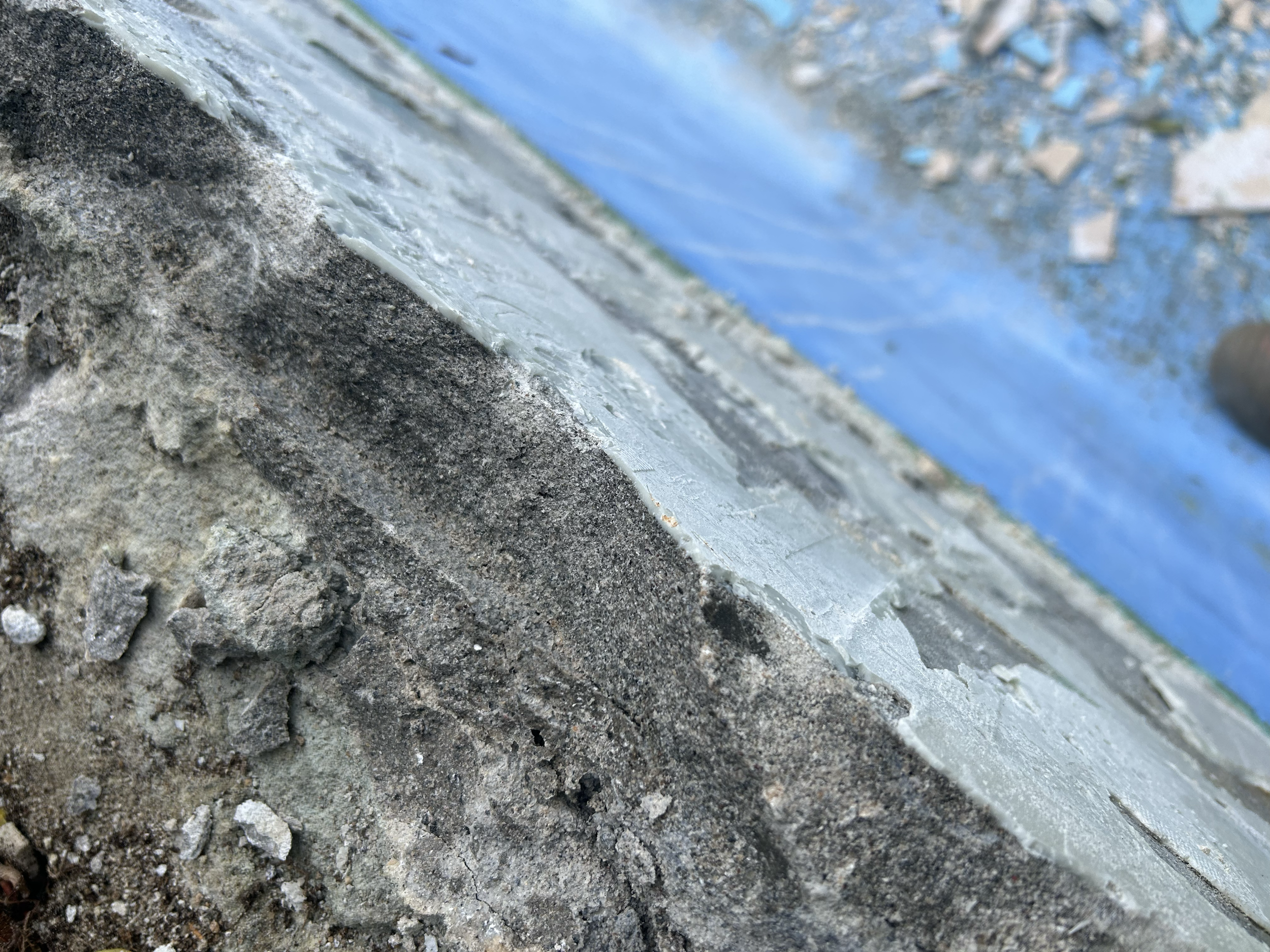 Close-up of a concrete pool refurbishment. Built by ESC outdoor living swimming pool builders. Auckland.