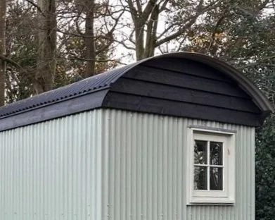 Corrugated Shepherds hut exterior