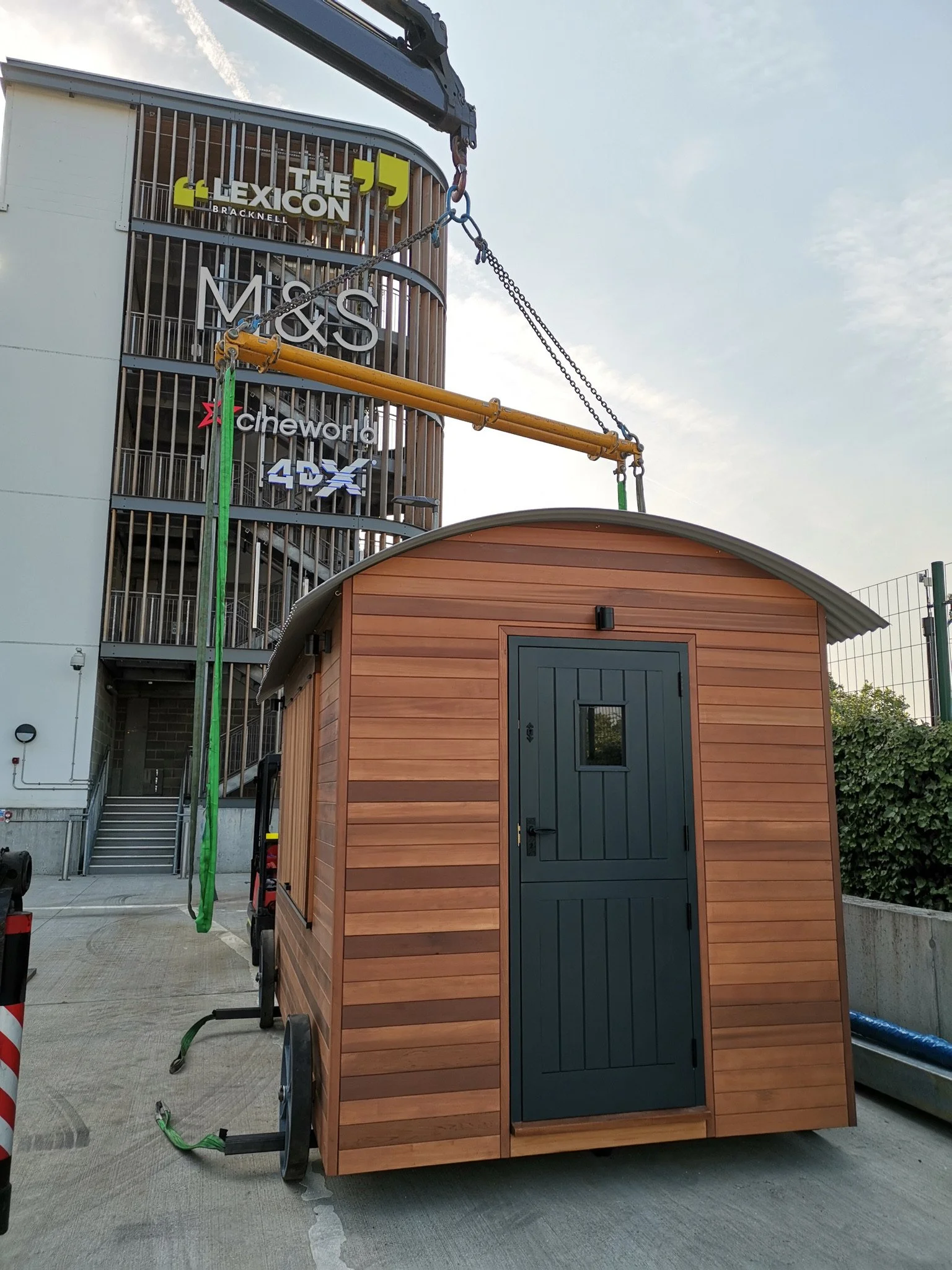 Shepherds hut cedar cladding
