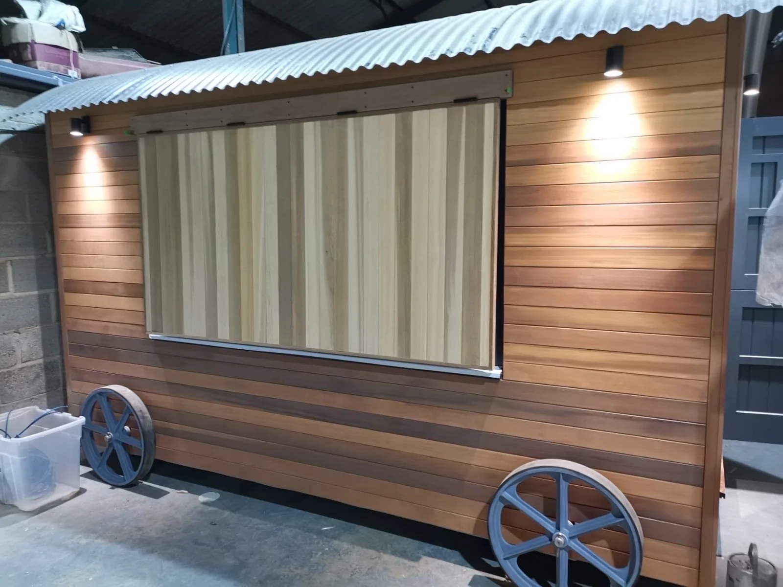 Shepherds hut cedar cladding