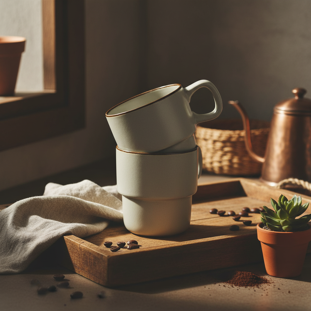 Stackable Coffee Cups - Set of 2