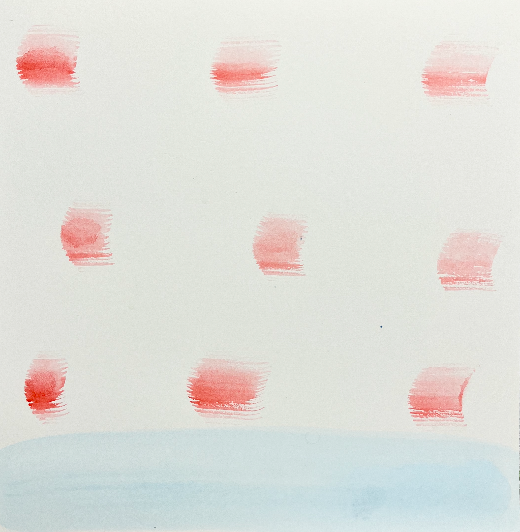 blue sea red clouds