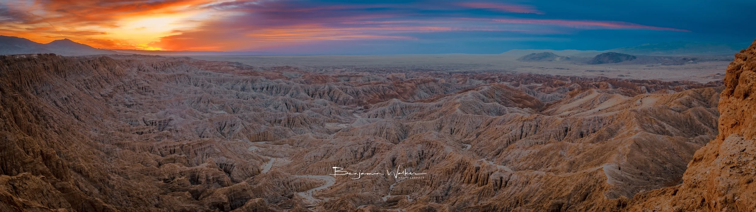 Sunrise at Font's Point, Anza Borrego - PANO