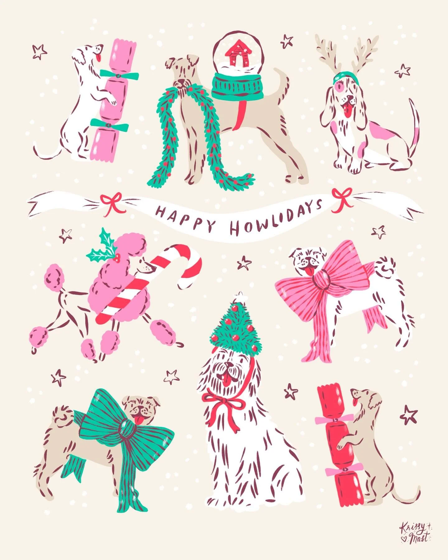 My first prompt for our #festivefriends25 challenge- snow globe, reindeer, party! These festive pups are also sneaking into the #holidayhodgepodge25 challenge prompt &ldquo;happy holidays&rdquo;! Barely in under the wire for my own challenge&hellip; 