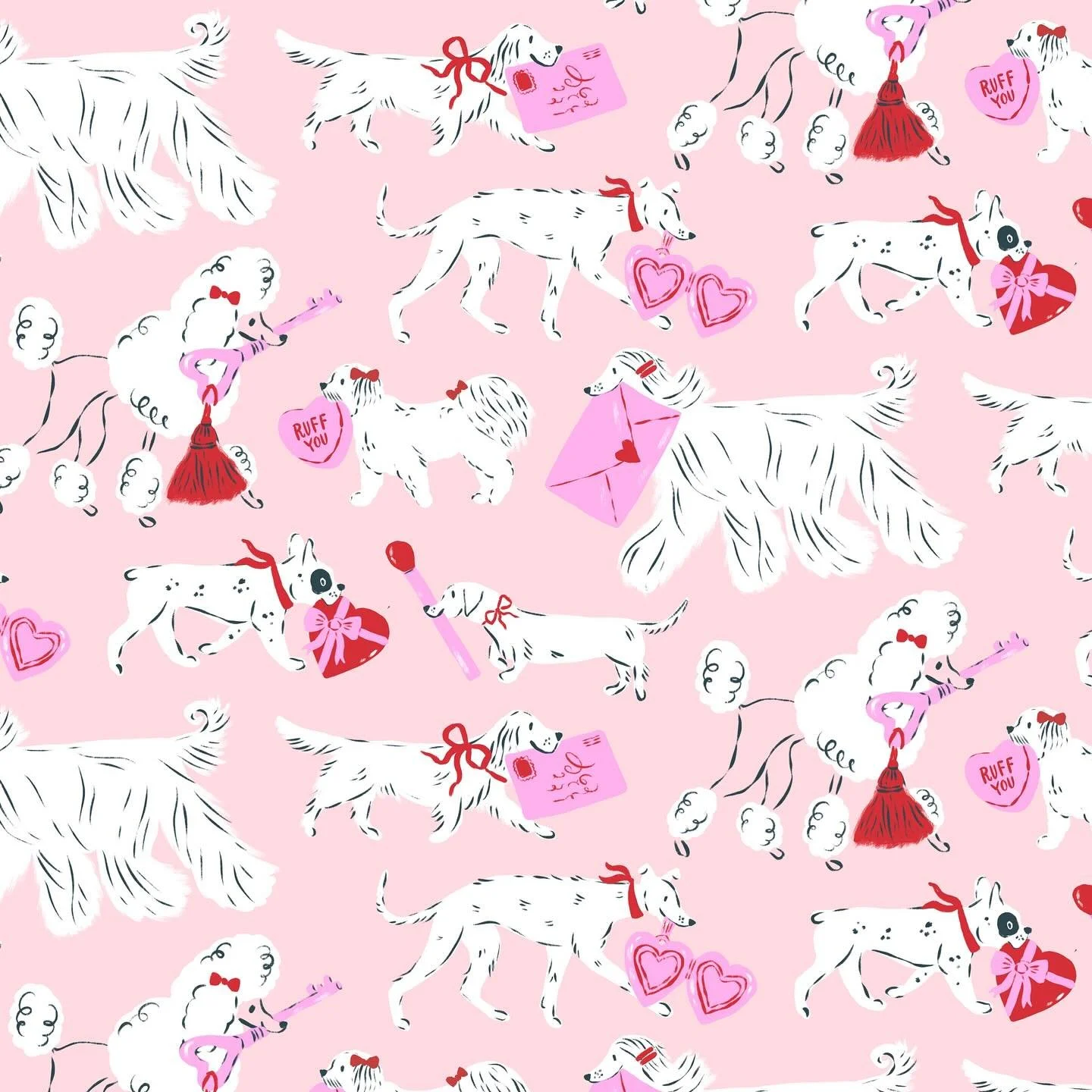 Finally getting to the first prompt for #puppyloveart2026 &ldquo;sweet delivery&rdquo; - and these pups are delivering all kinds of V day indulgences! 

Celebrating Valentine&rsquo;s Day can take so many forms, and we want to highlight the kind that 