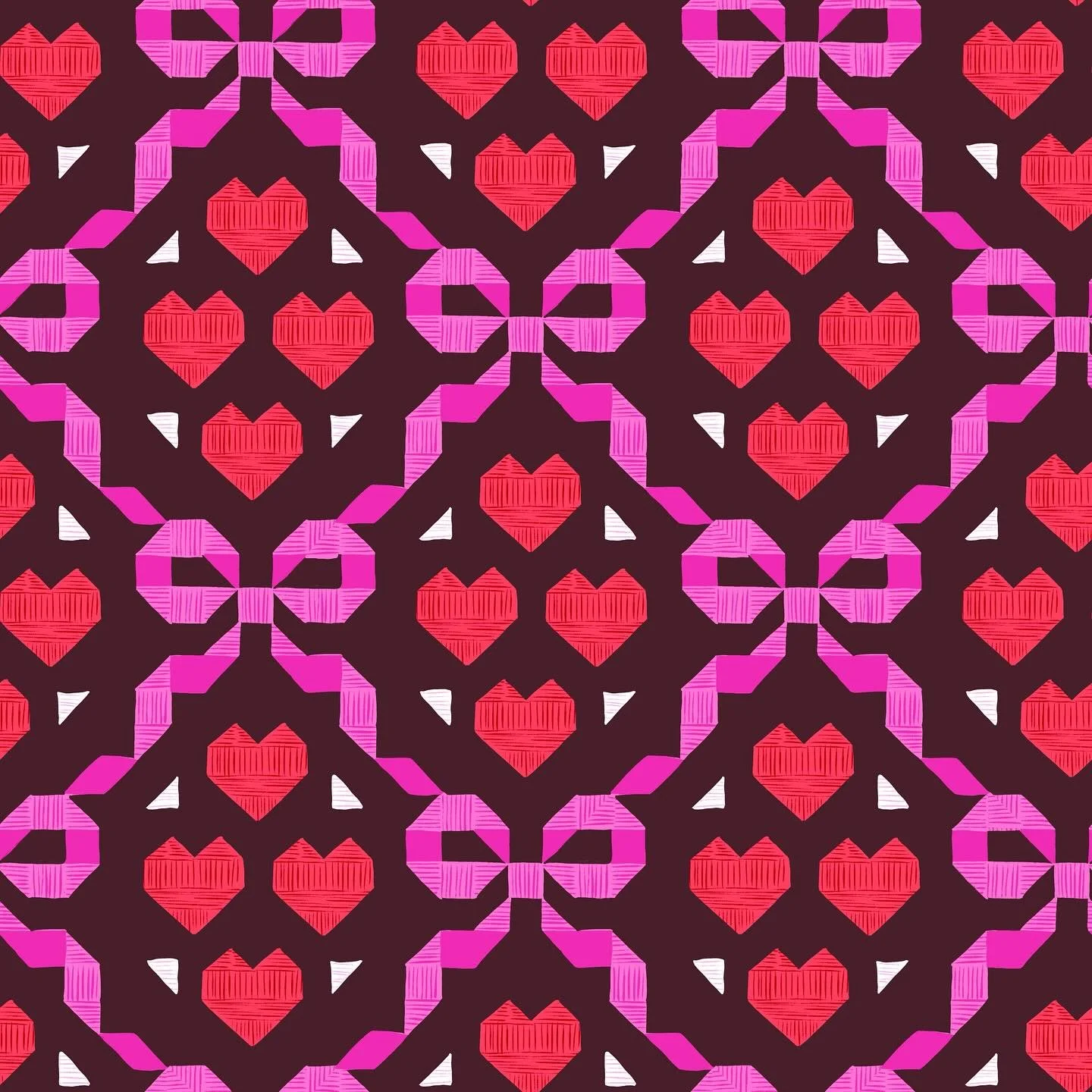 A Valentine&rsquo;s Day pattern + art dump for you ❤️&hearts;️🎀💋🌹🥀🍓🍒👠 

Hearts - pink - red- pattern design - love - illustration - valentine - galentine -art licensing
