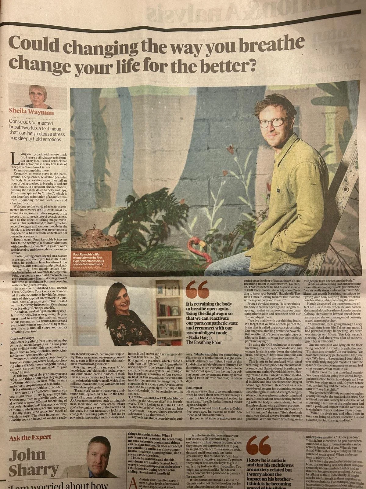 Irish times Feature: Can breathwork change your life for the better?