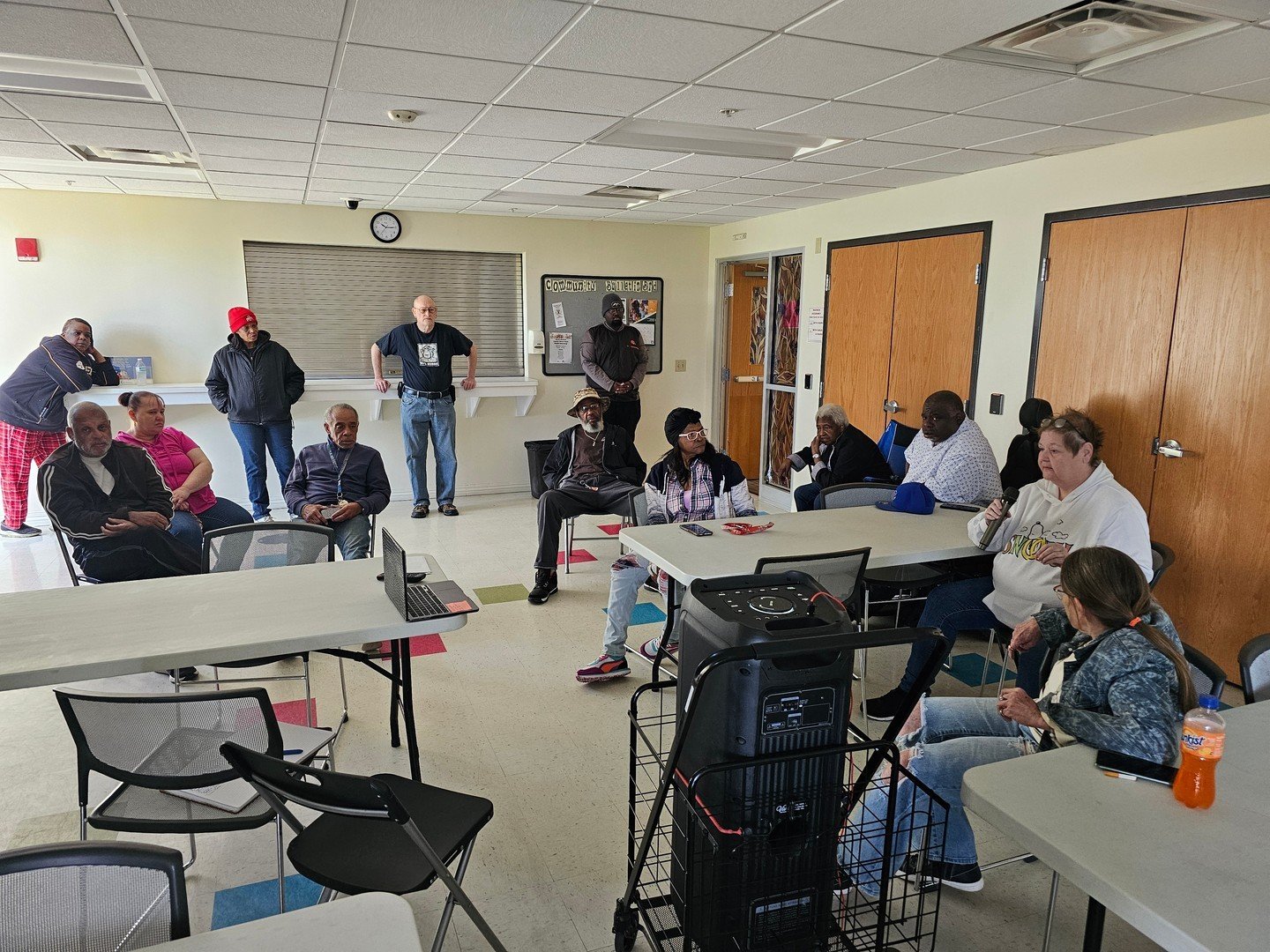Saferstein tenants had a great initial meeting with AMHA today. We were able to put a plan together to get their needs addressed and develop their leadership.  The next meeting is May 8th from 9 to 11 am. Tenants will be cooking food for us to eat af