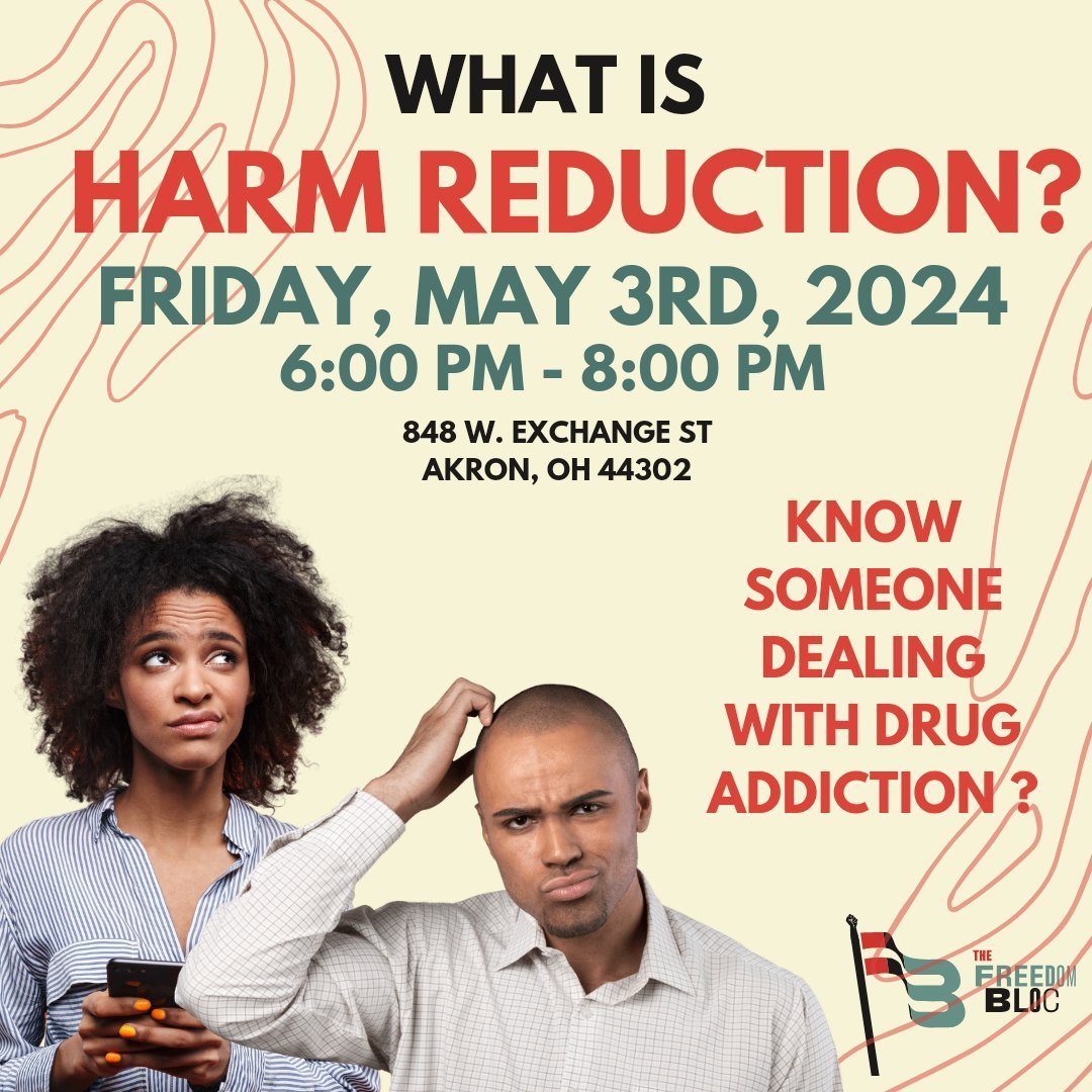 Know someone dealing with addiction and struggling to push through? This Friday, we're having a community meeting to introduce folks to the concept of harm reduction. Have no idea what that is? You're probably already doing it! Help us build communit