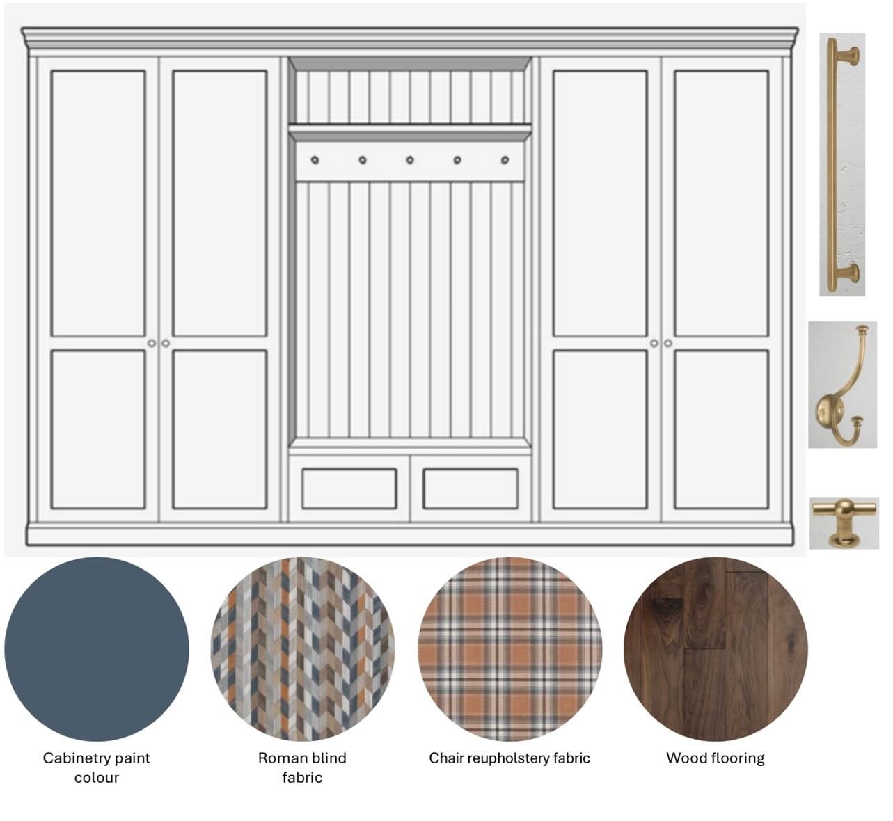 Design for a current boot room project. 
Joinery, flooring and fabrics chosen. 

#cabinetry #bootroom #bespoke #bespokejoinery #bespokecabinetry #romo #romofabrics #chairreupholstery #reupholstery #corstonarchitecturaldetail