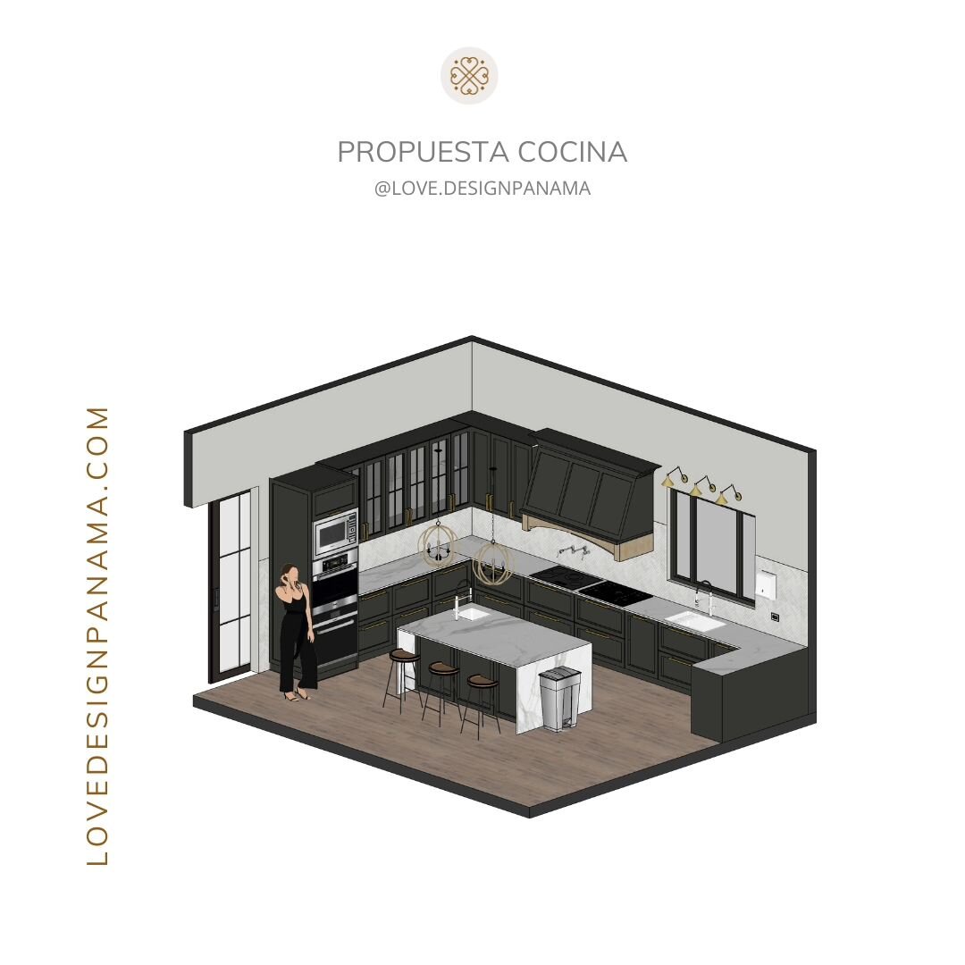 Desliza 👉🏻 para ver &eacute;sta propuesta de dise&ntilde;o de cocina que creamos para una pareja &uacute;nica! 💖🍽️ 

Felix y Karina buscaban un punto medio entre los tonos oscuros y la calidez de la madera que a &eacute;l le gusta. Y claro, que t