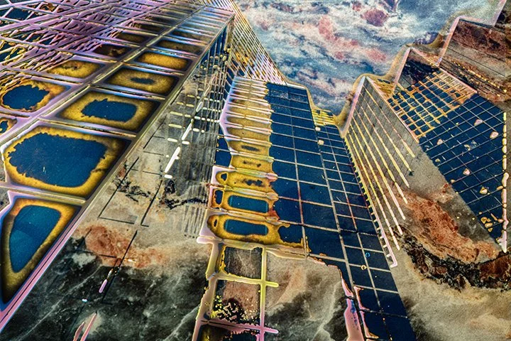 Abstract posterization built through multiple exposures using film to create digital hybrids.