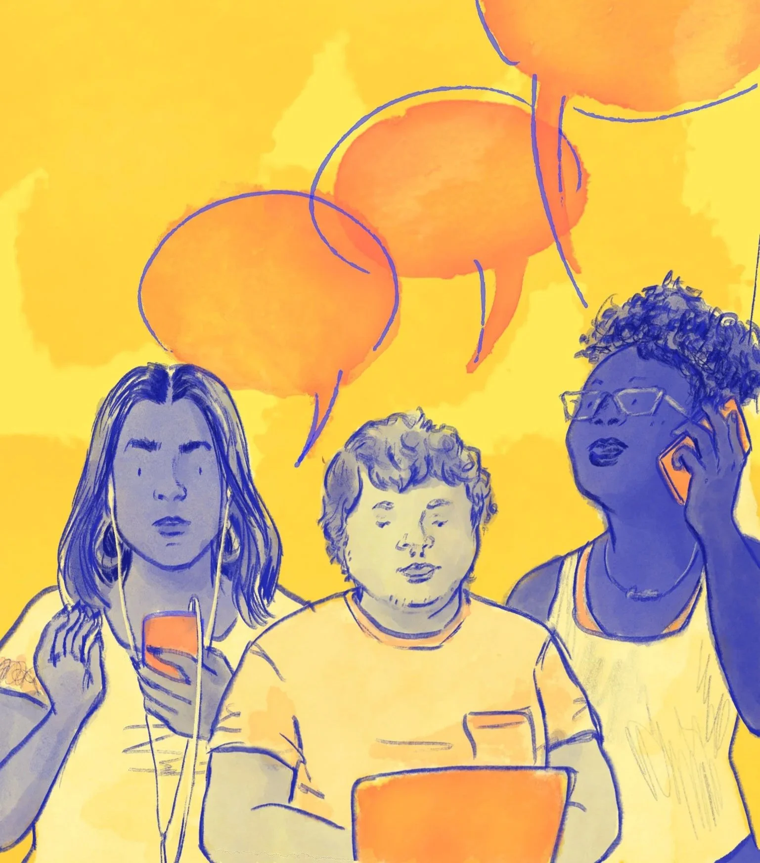 Illustration for a digital poster calling for participants for a UC San Francisco study about abortion experiences
