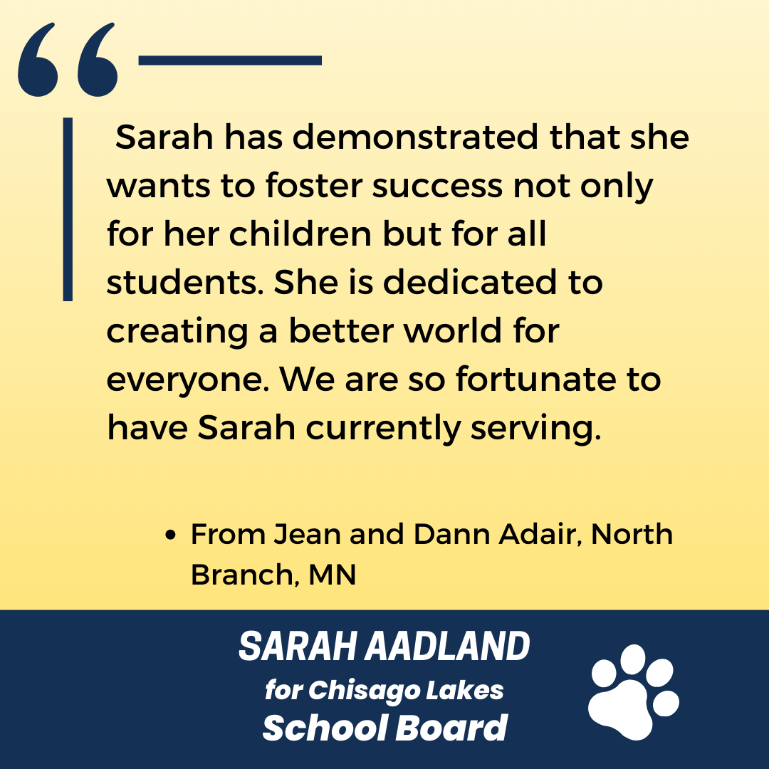 Aadland Must Continue on CL School Board