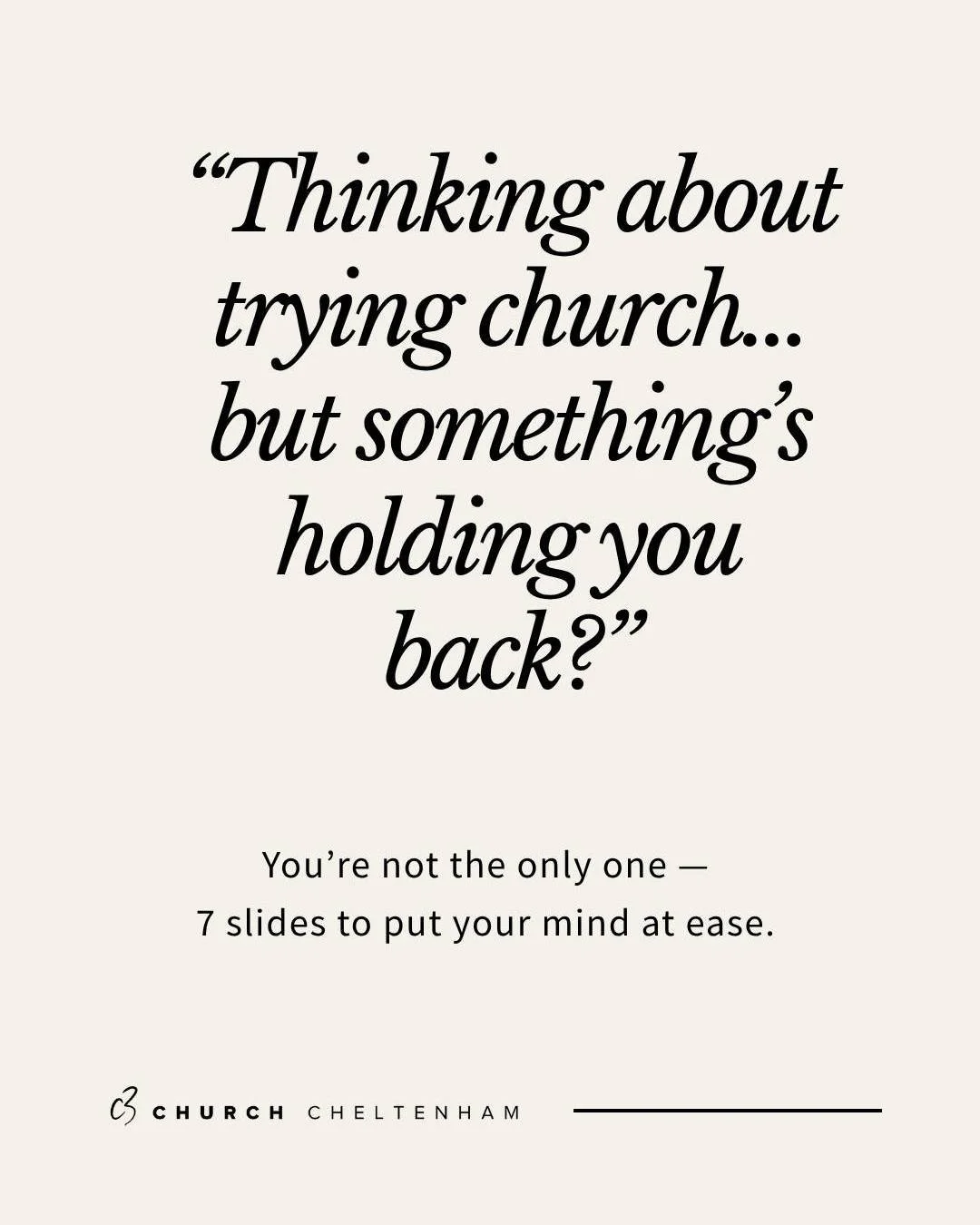 Thinking about trying church but feeling a bit nervous?
You&rsquo;re not the only one &mdash; and that&rsquo;s exactly why we made this carousel.
Swipe through for some gentle reassurance and a clearer picture of what it&rsquo;s actually like to come