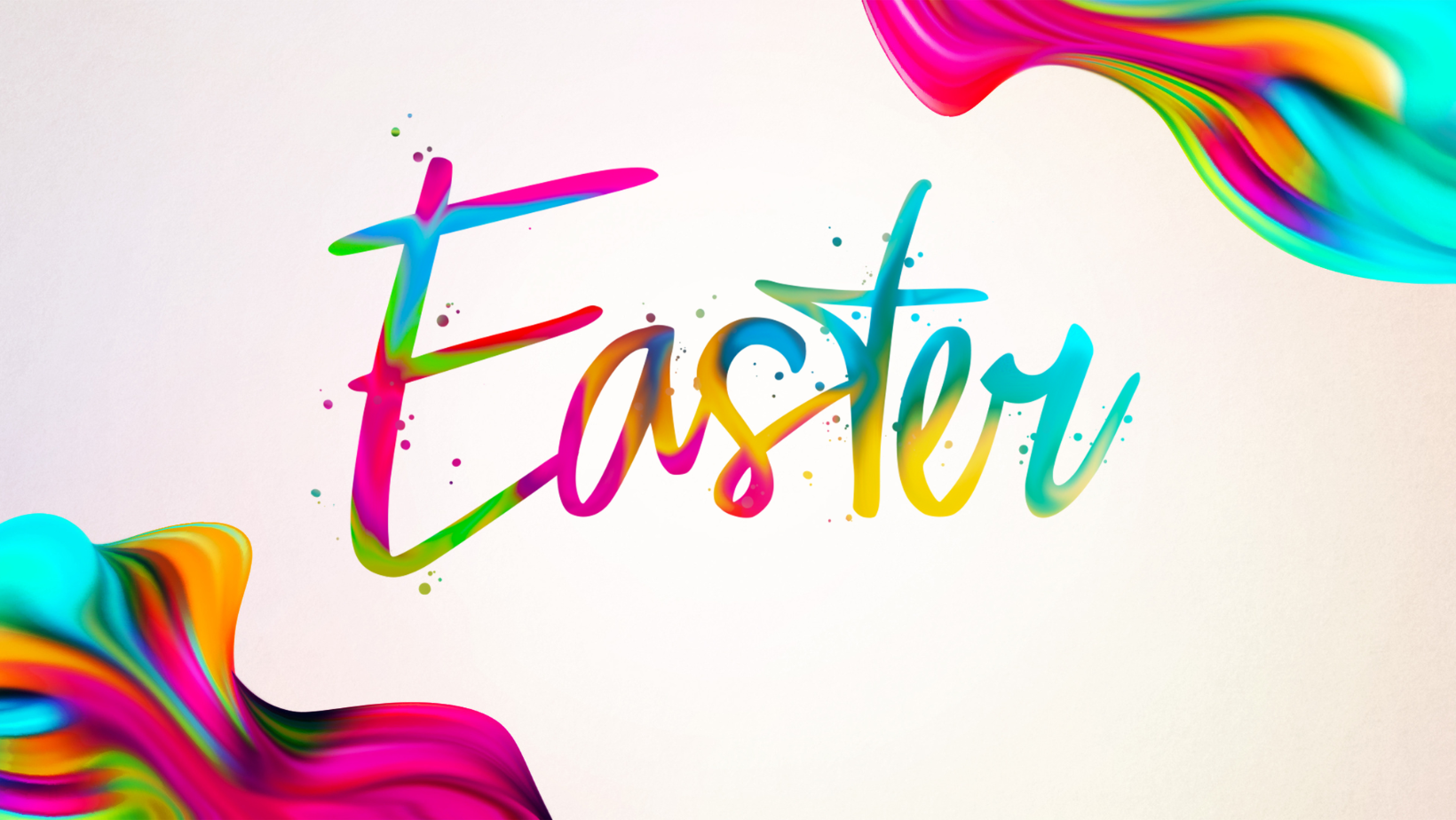 Easter written in colour