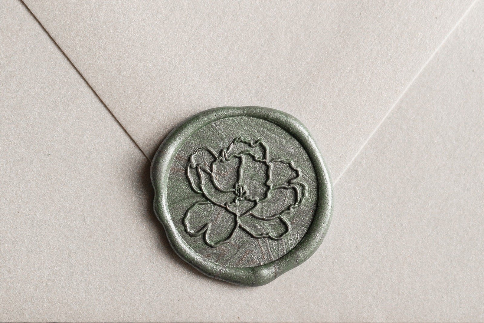 Flower Wax Seal in Sage Green, DIY Wax Seal, Self Adhesive Wax Seals