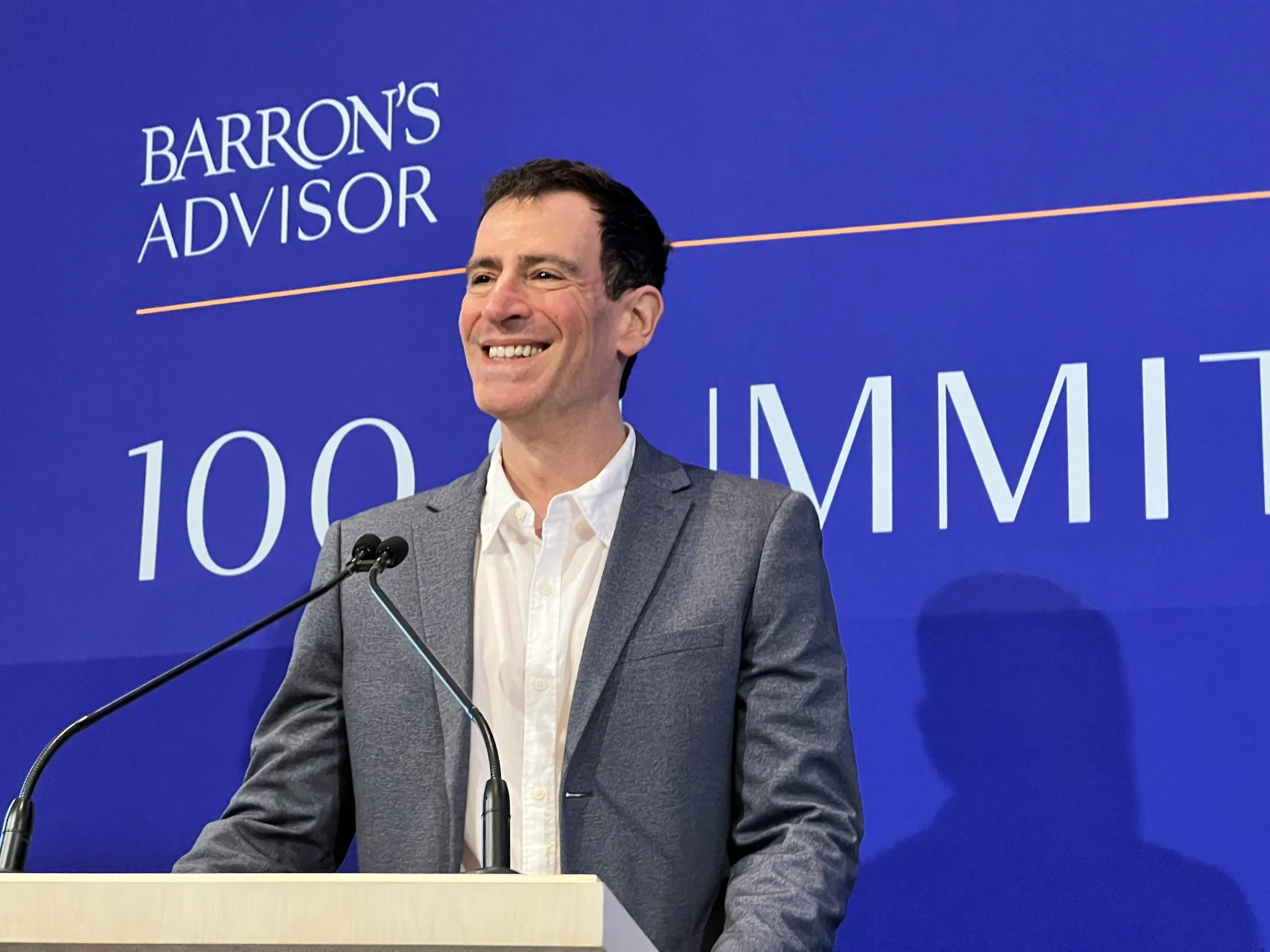 Dr. Gregory Charlop keynoting at the Barron's Advisor 100 Summit for family offices and wealth managers