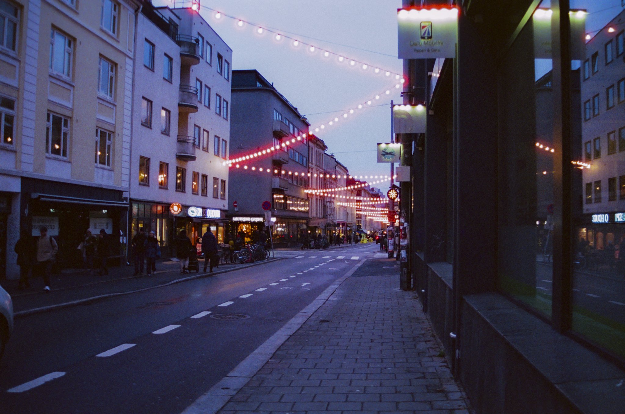 Oslo High Street in the Evening