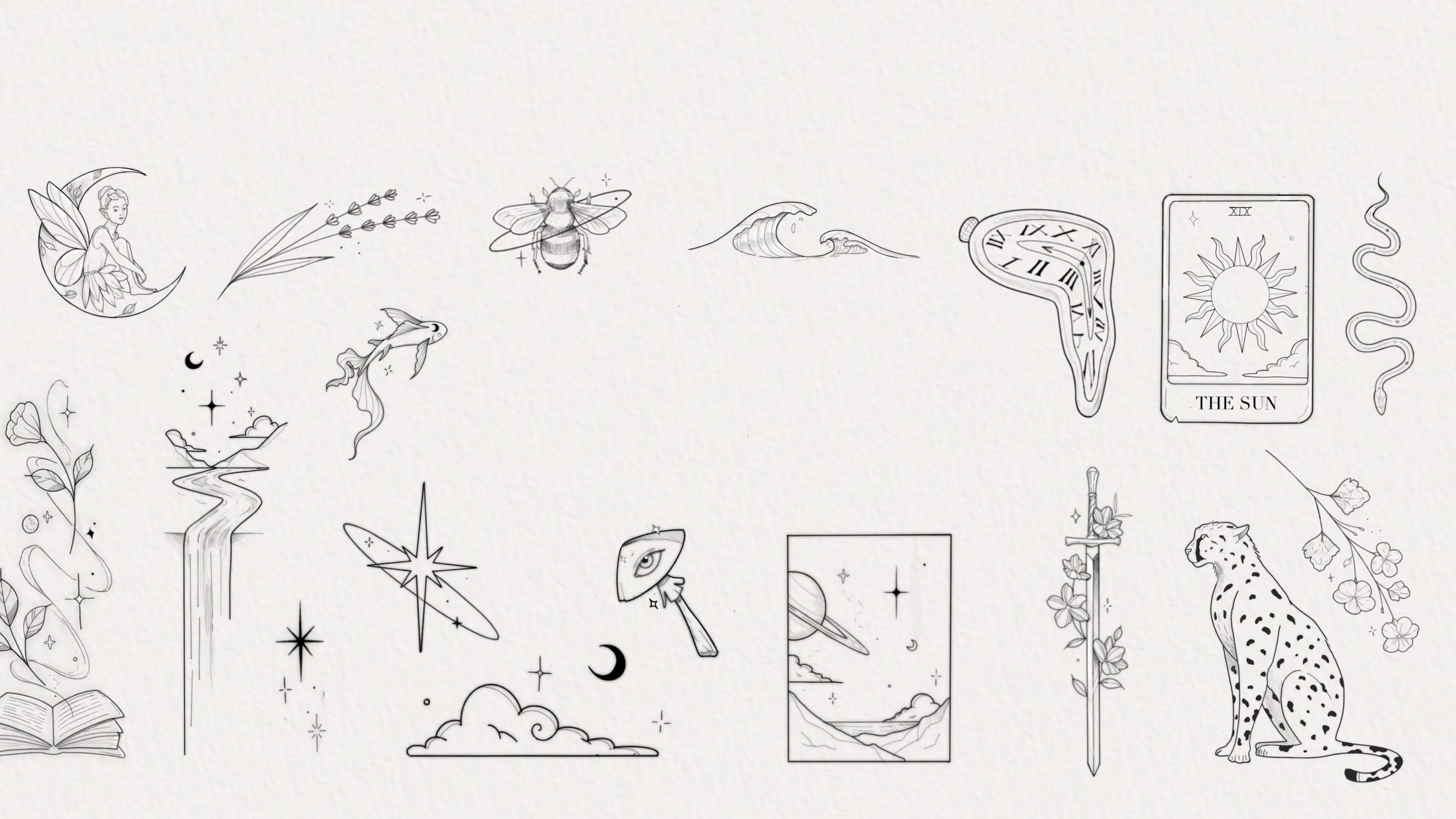Tattoo Flash | Fine Line & Ornamental Designs — SOFTBOY™