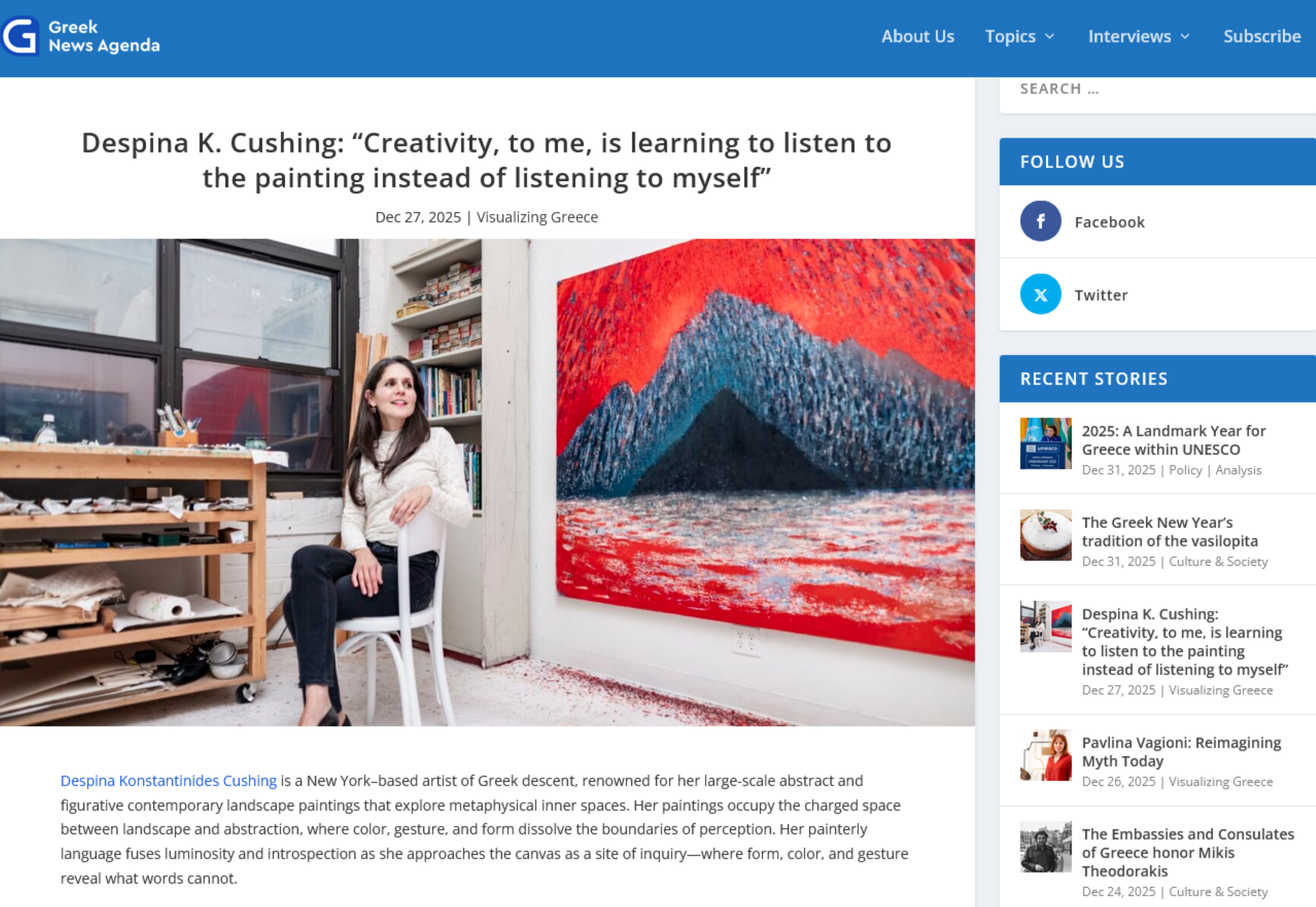 “Creativity, to me, is learning to listen to the painting instead of listening to myself”