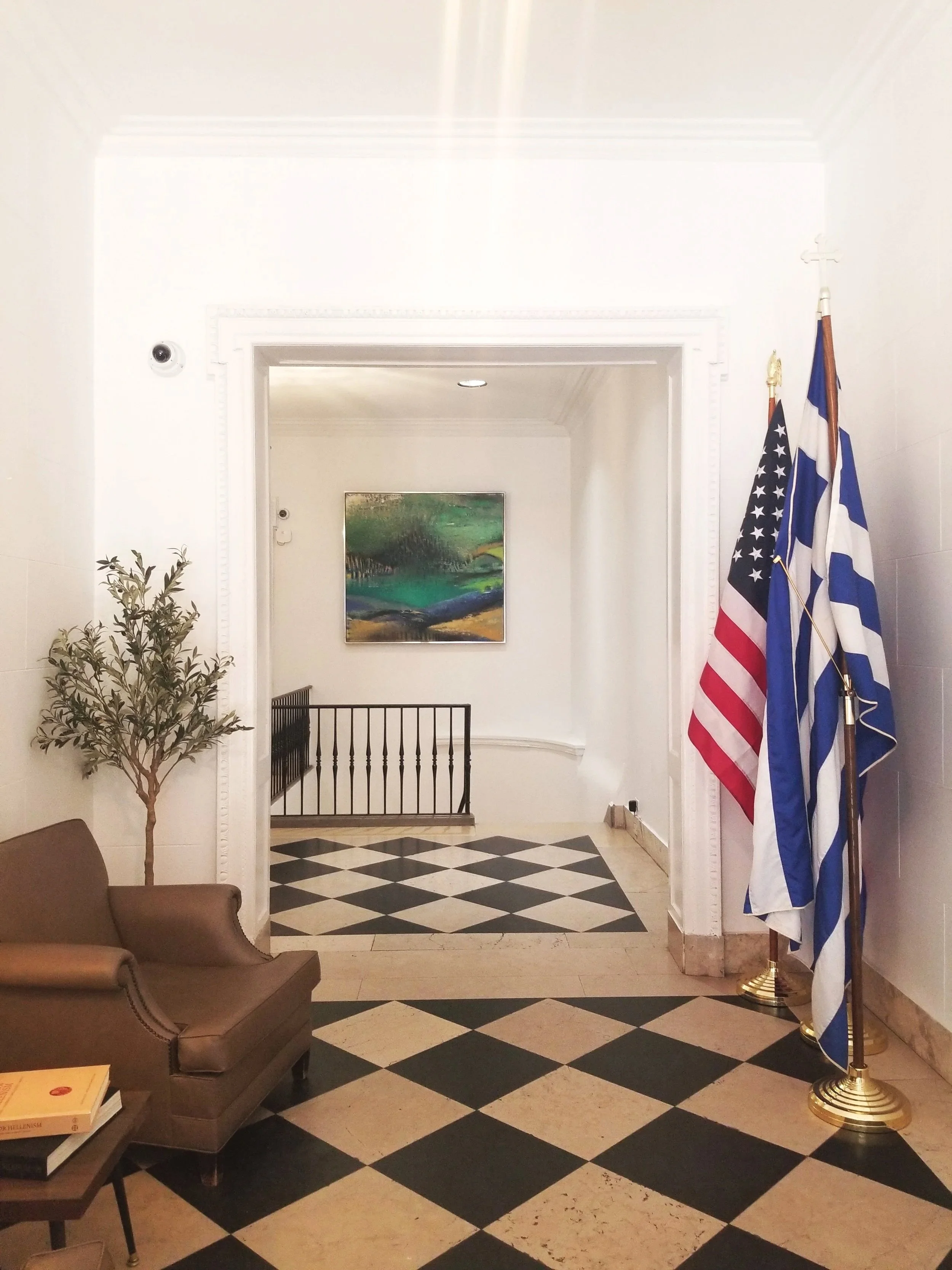 Greek Consulate with Despina K. Cushing Painting