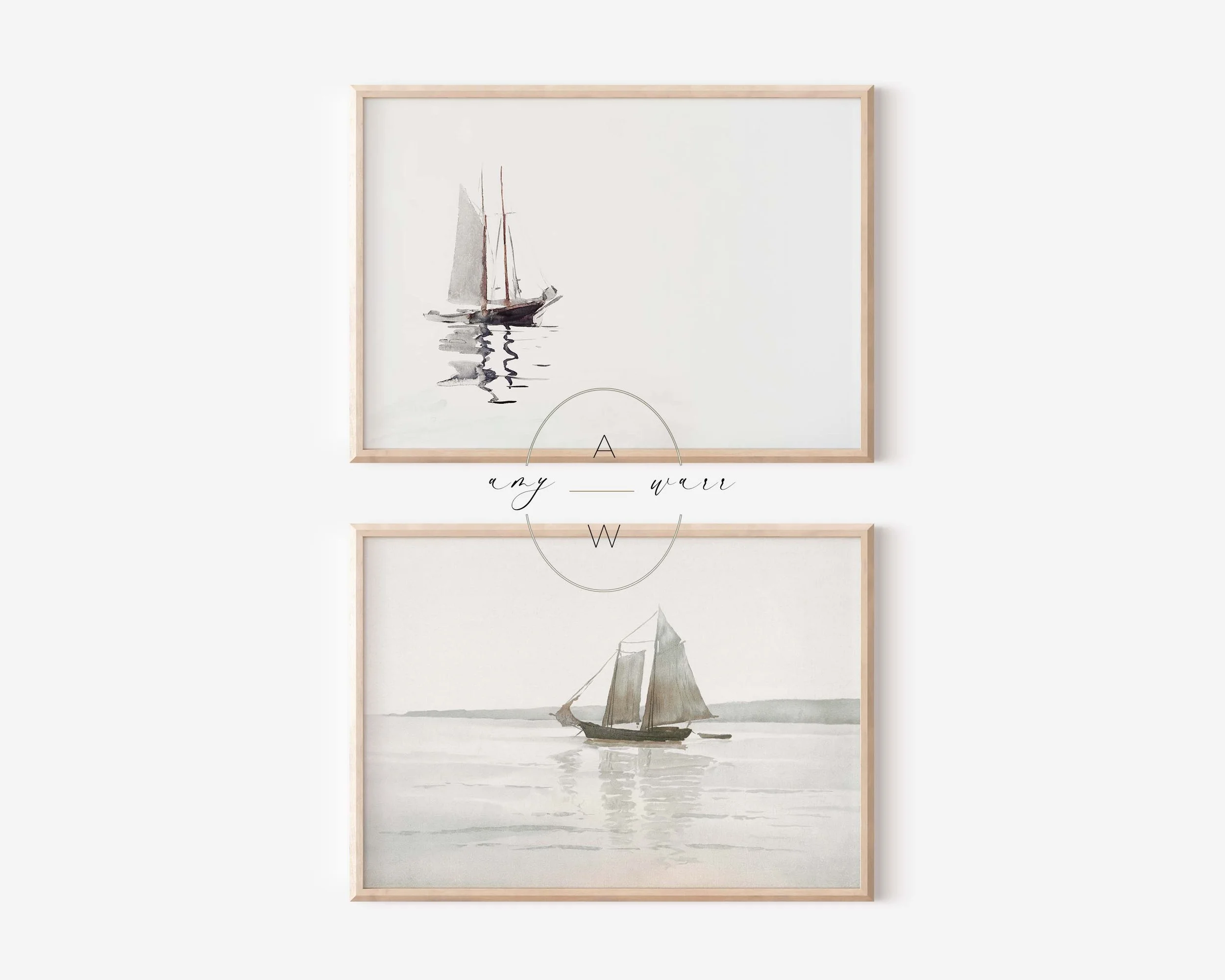 nantucket inspired sailboat art for interior designers