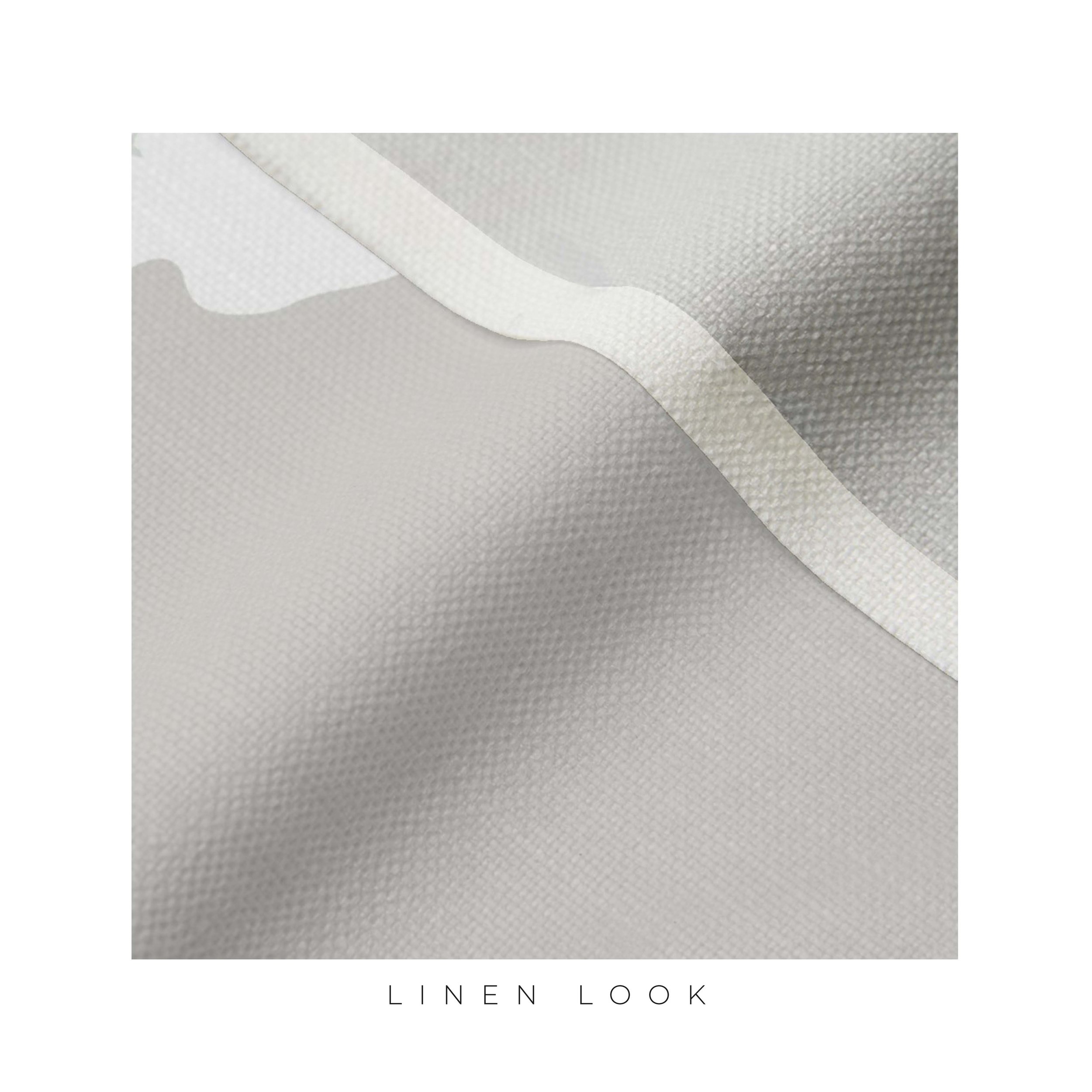 Neutral linen fabric with botanical pattern by surface pattern designer Amy Warr for interior designers