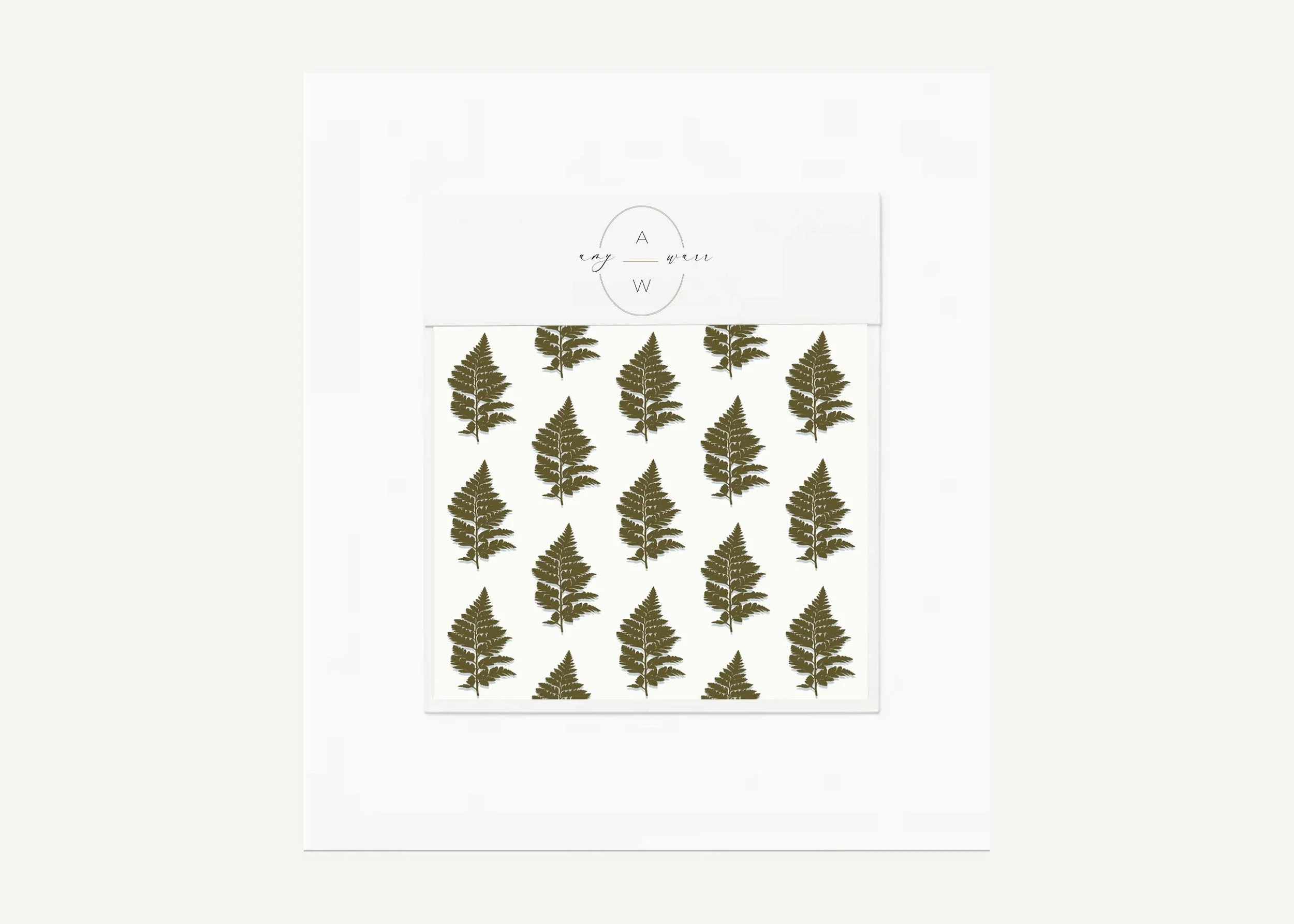 Removable wallpaper with ferns by surface pattern designer and licensing artist Amy Warr