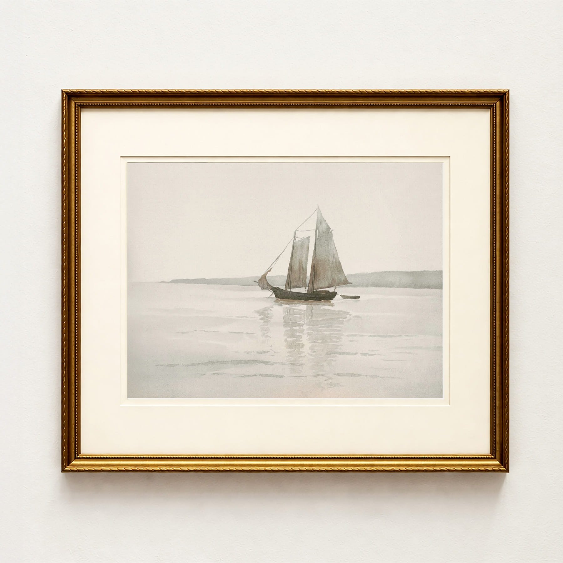 'Neutral Waters' — Sailboat Watercolor Art Print
