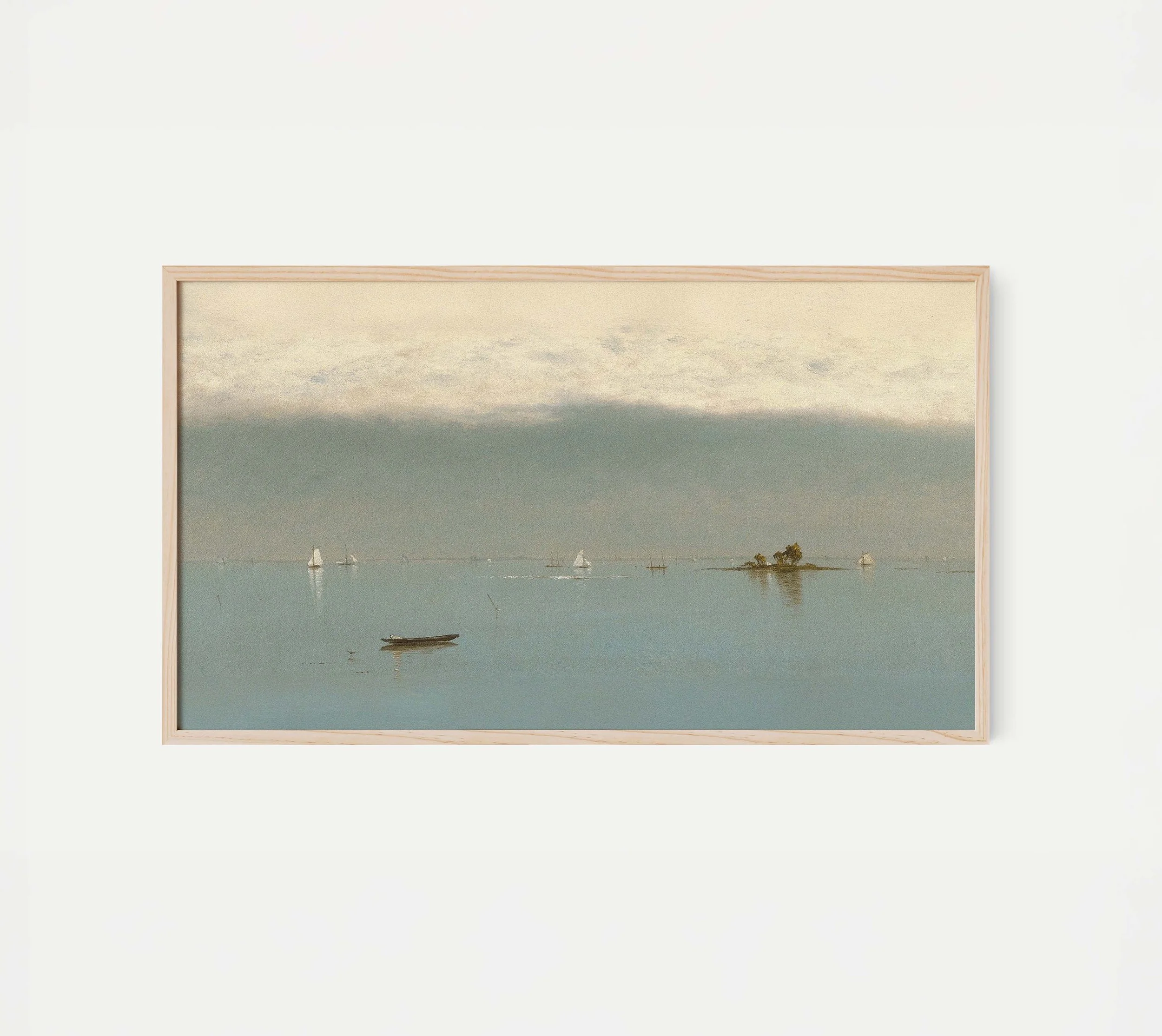 summer frame tv art sailboats vintage painting for coastal interior design