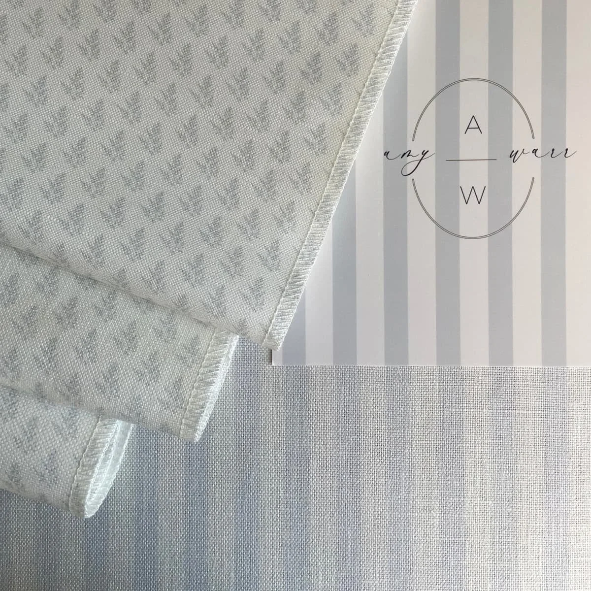 amy warr ferns and striped linen fabric
