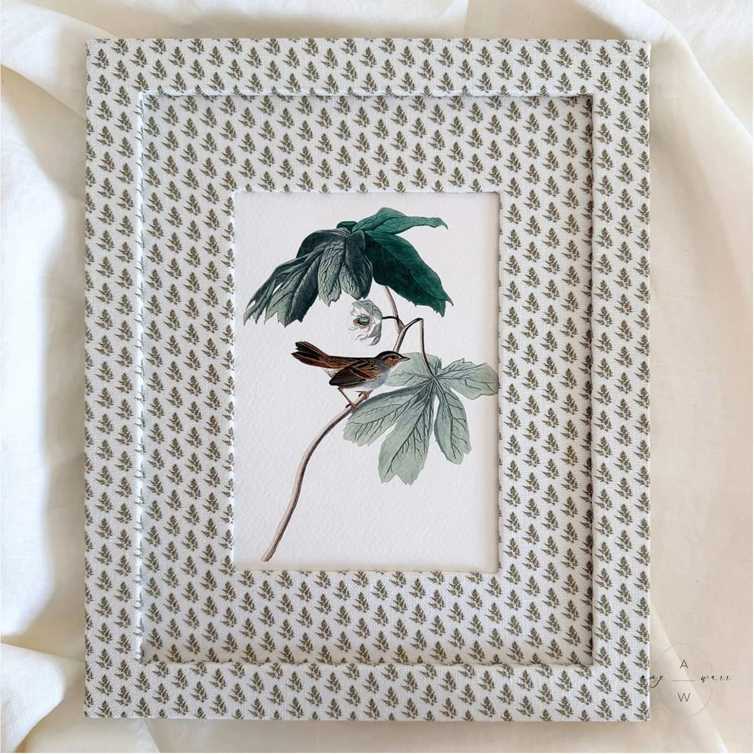 FABRIC FRAME + PRINT 'Swamp Sparrow'